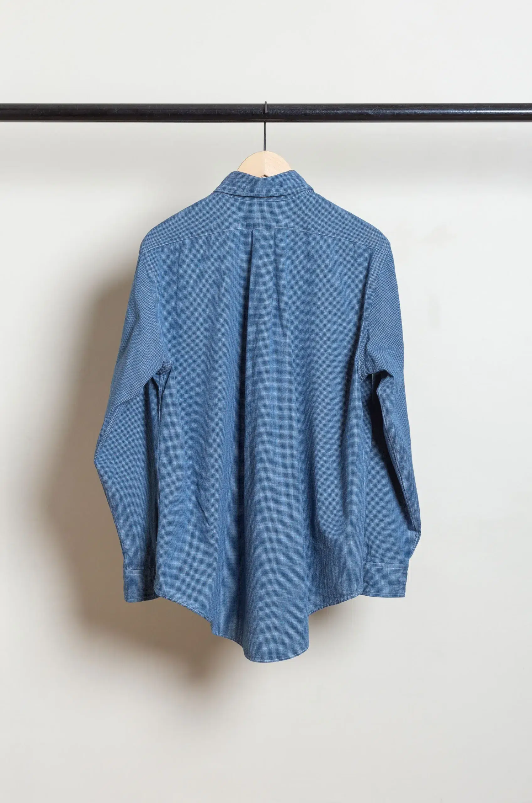 Orslow - SMALL CHECK INDIGO CHAMBRAY STANDARD BUTTON DOWN SHIRT 01-8112-C84 - CHECK CHAMBRAY