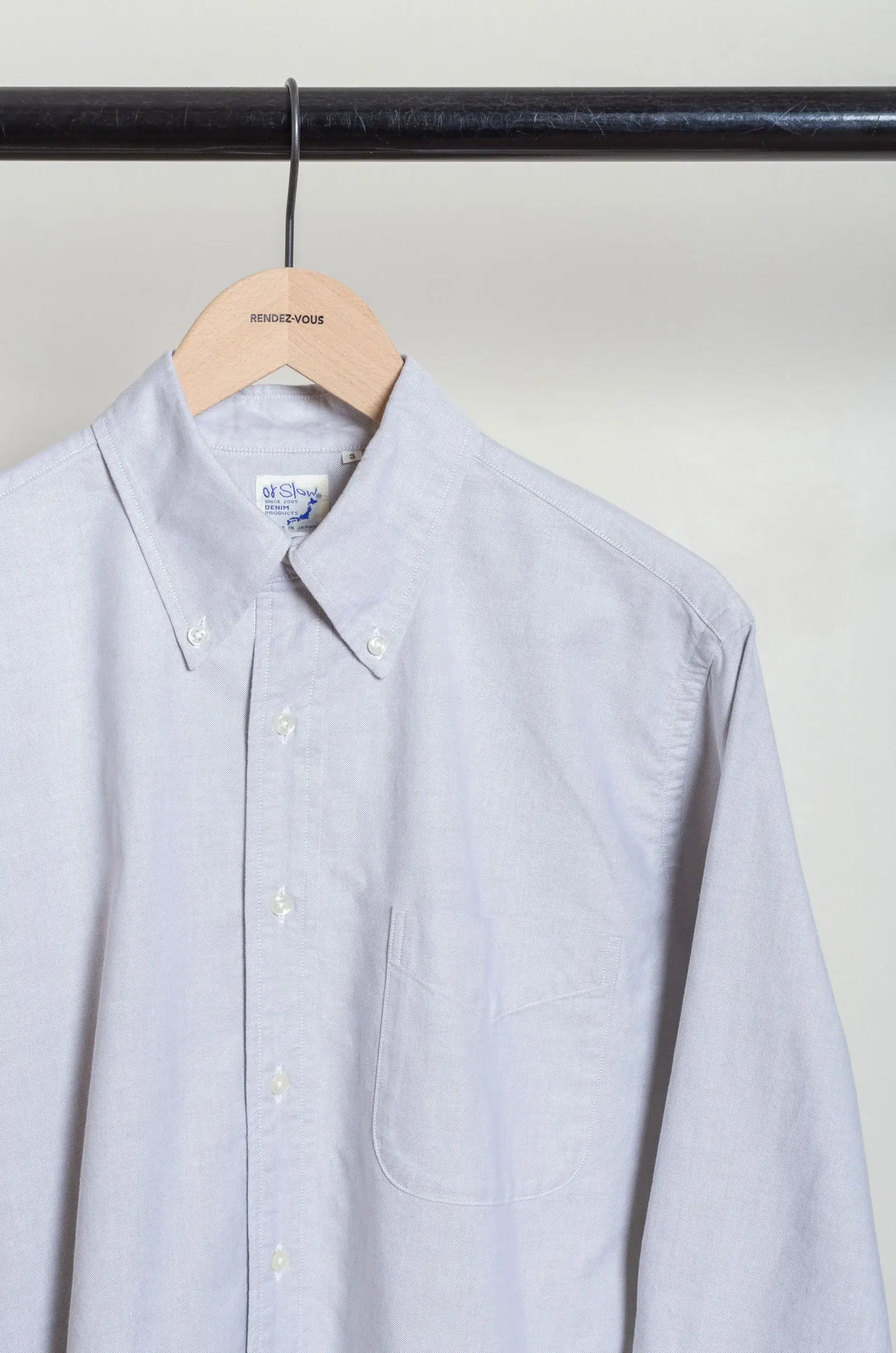 Orslow - OXFORD STANDARD BUTTON DOWN SHIRT 01-8112-62 - LIGHT GRAY