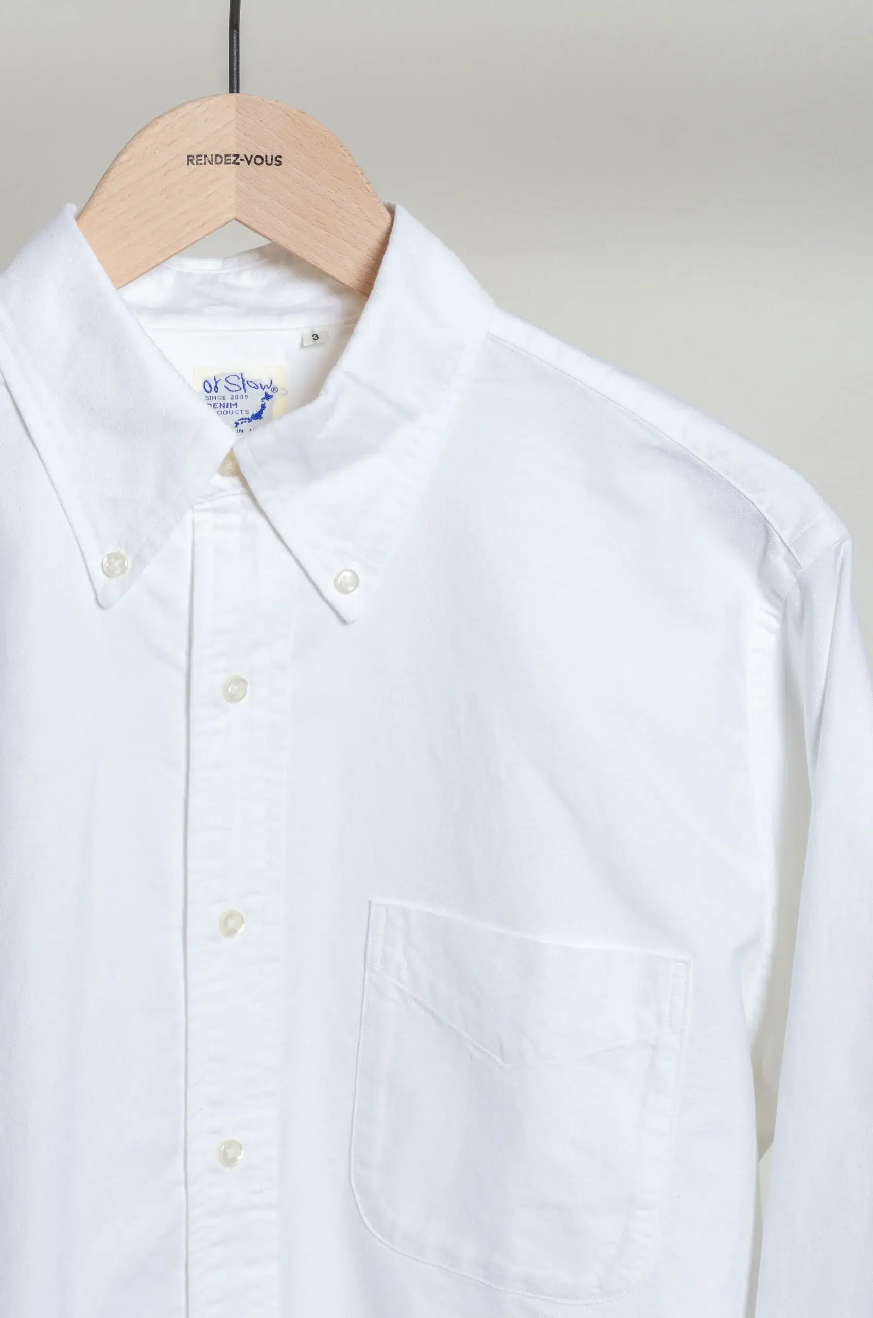 Orslow - OXFORD STANDARD BUTTON DOWN SHIRT 01-8112-69 - WHITE