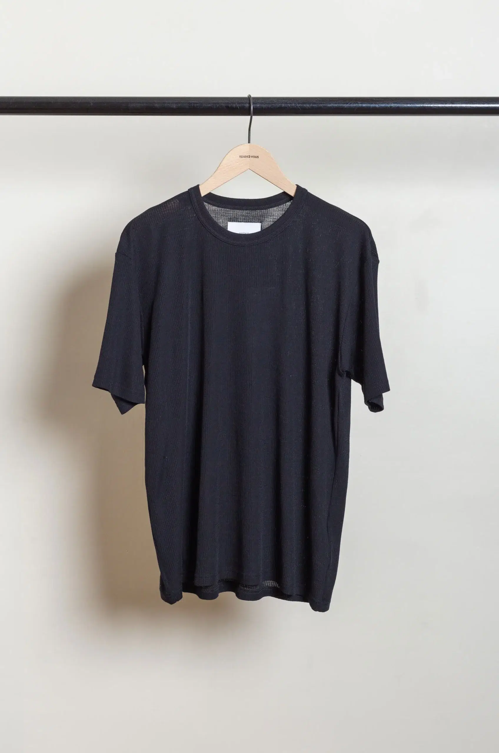STEIN - FINE WOOL OVERSIZED SHORT SLEEVE TEE ST.1501 - BLACK