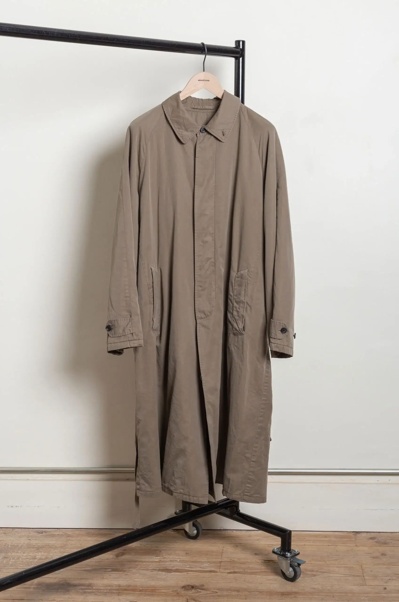 STEIN - COTTON RAYON VINTAGE PADDED BALMACAAN COAT ST.1370 - BEIGE