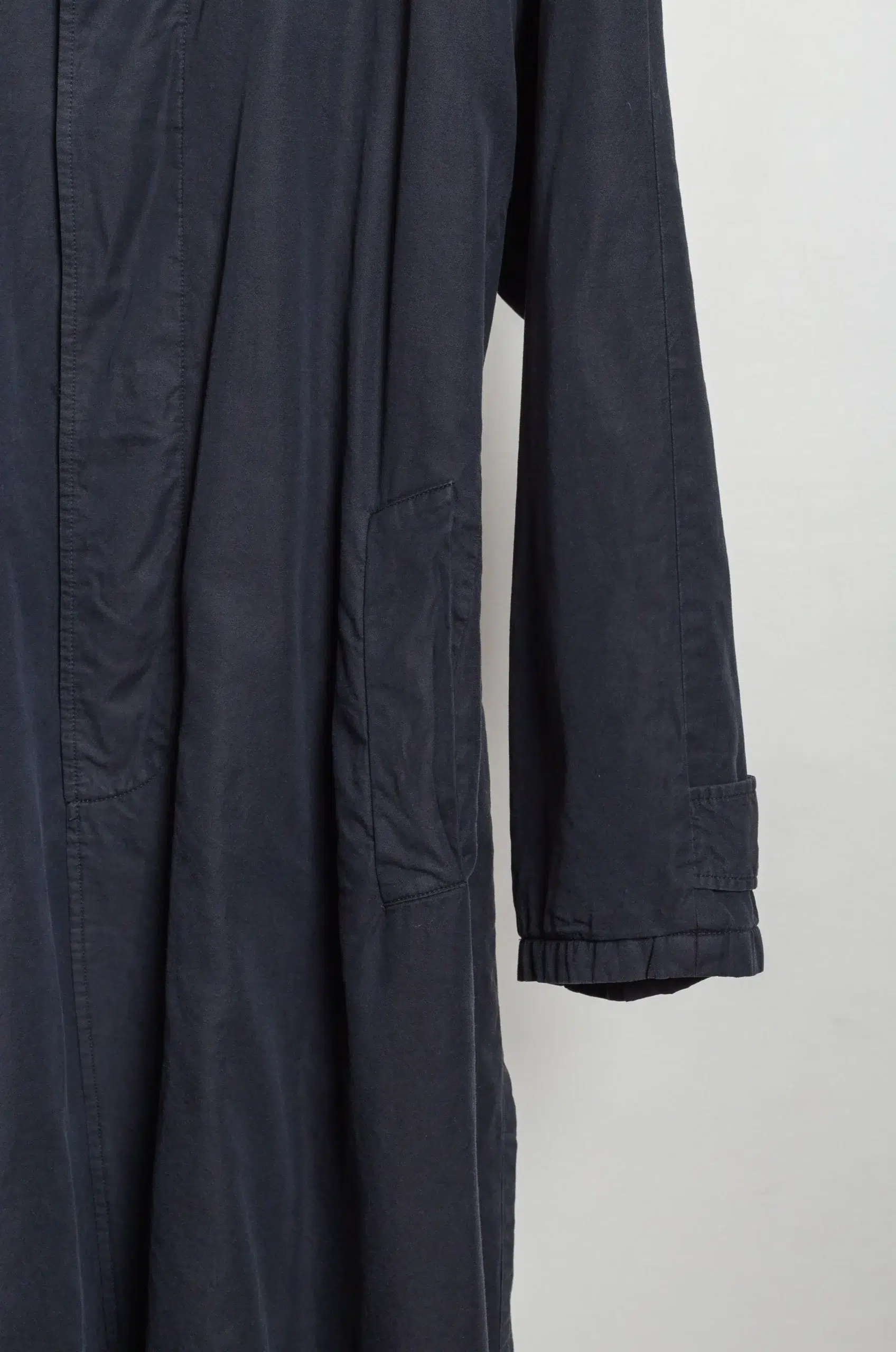 STEIN - COTTON RAYON VINTAGE PADDED BALMACAAN COAT ST.1370 - BLACK