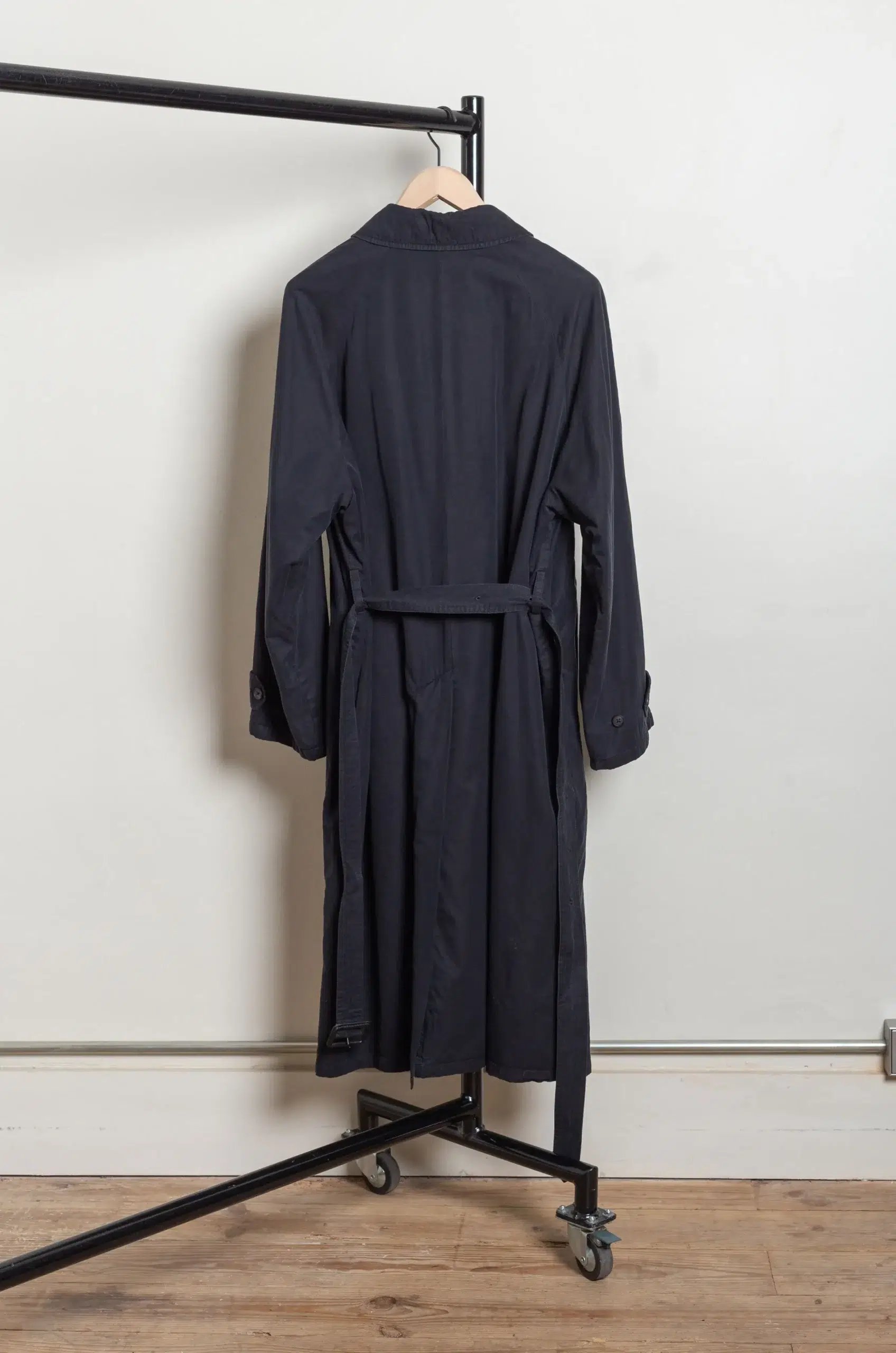 STEIN - COTTON RAYON VINTAGE PADDED BALMACAAN COAT ST.1370 - BLACK