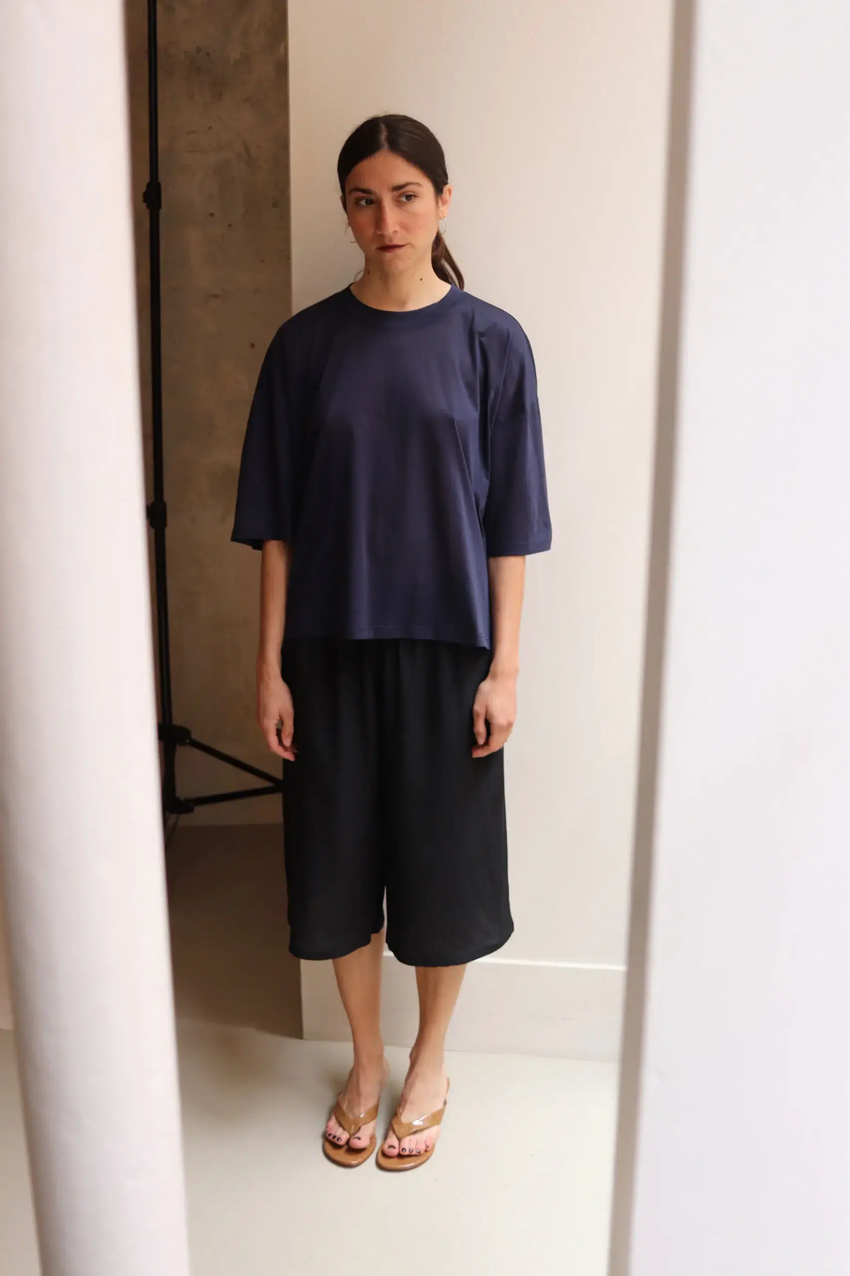 MONIQUEVANHEIST - BOX SHORTSLEEVE - NAVY
