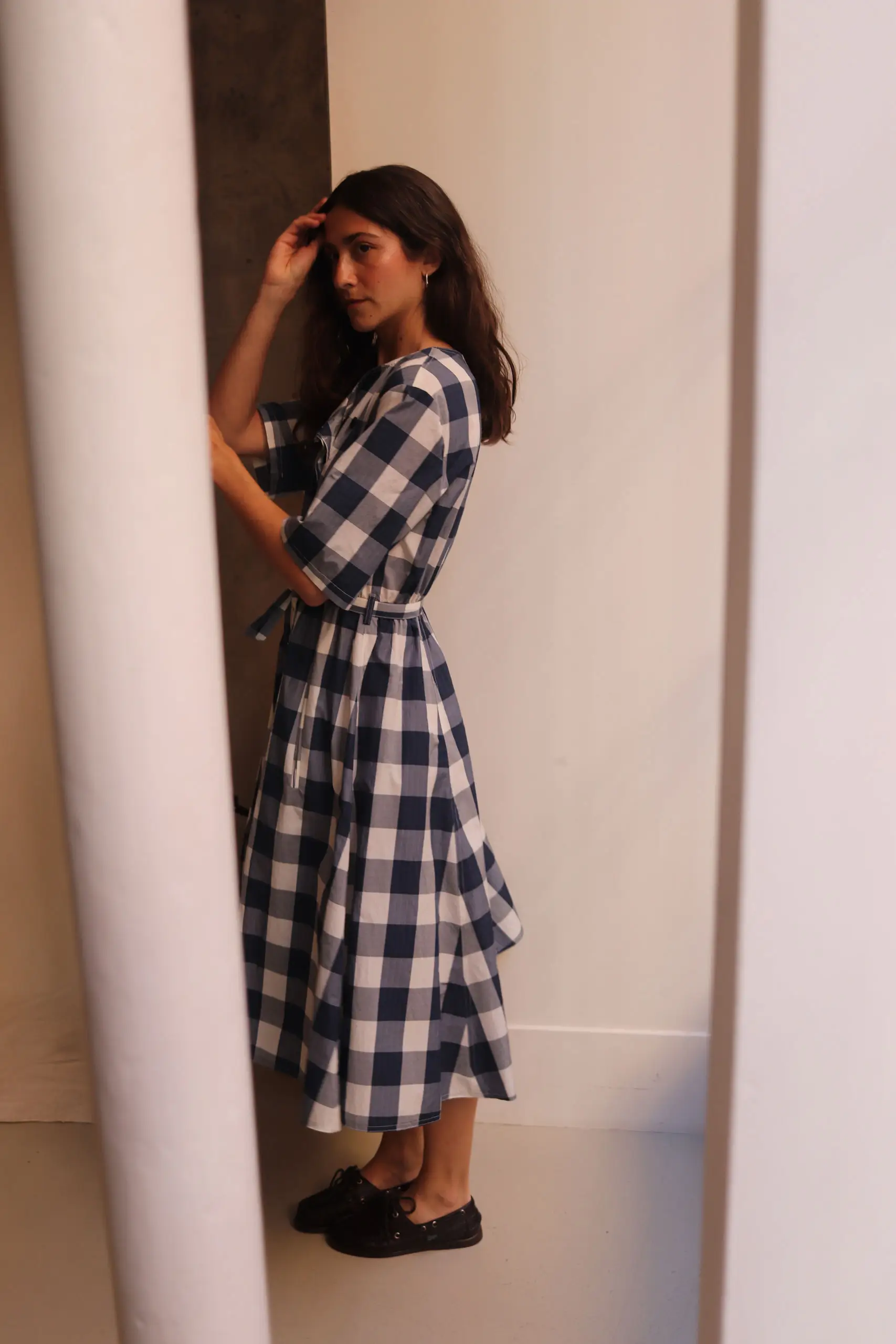 rue blanche - SOLAR FC4999 - ECRU/BLUE CHECK