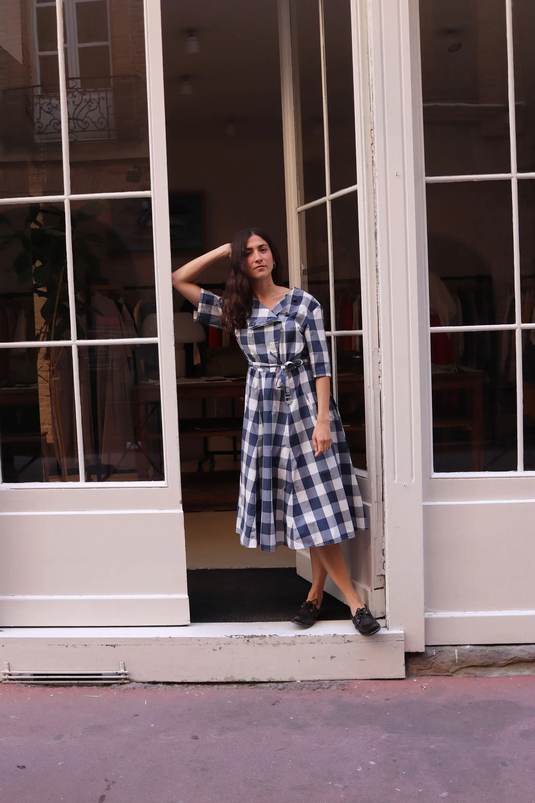 rue blanche - SOLAR FC4999 - ECRU/BLUE CHECK