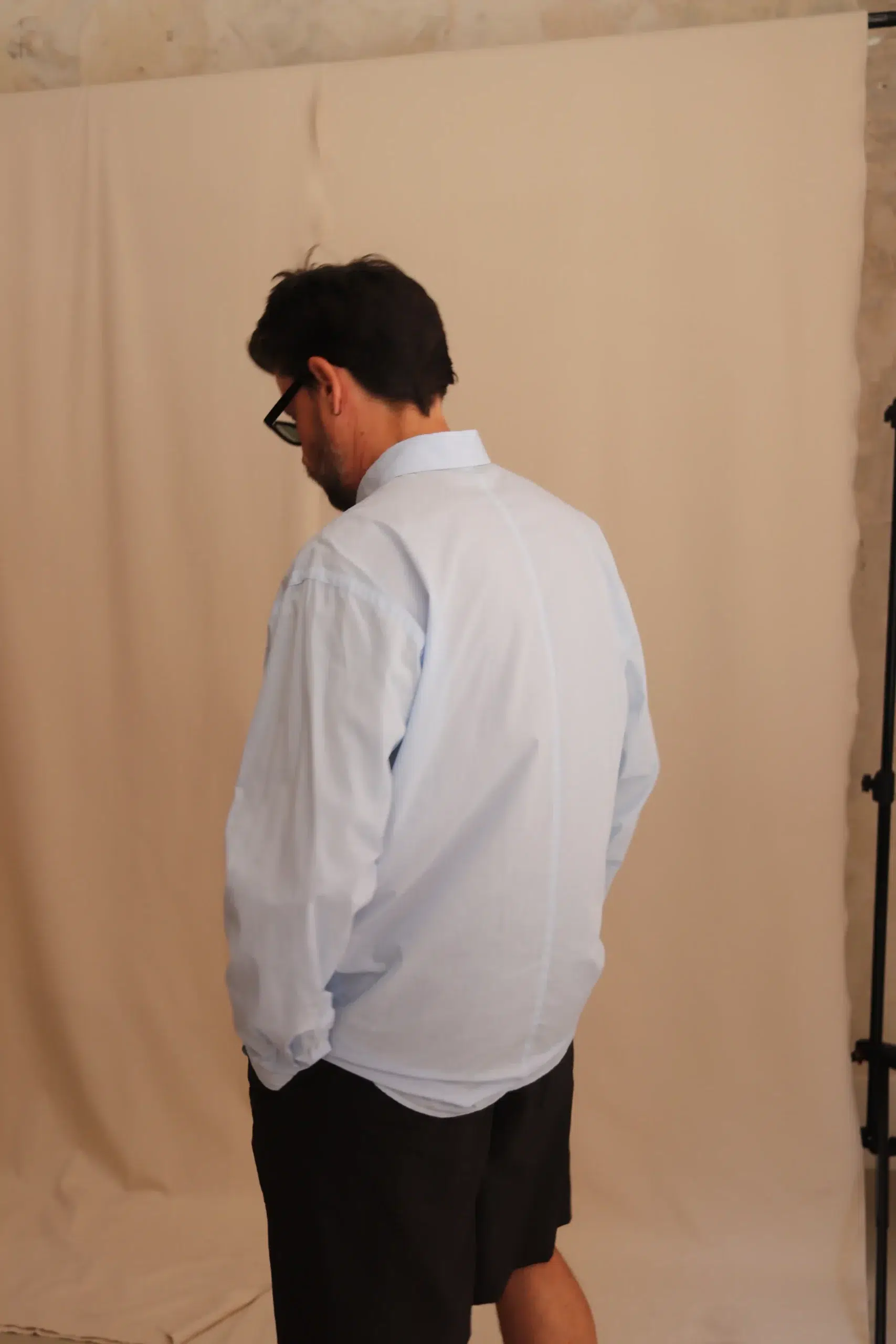 ATON - MEN OVERSIZED SHIRT BLAGLM0401 - SAX