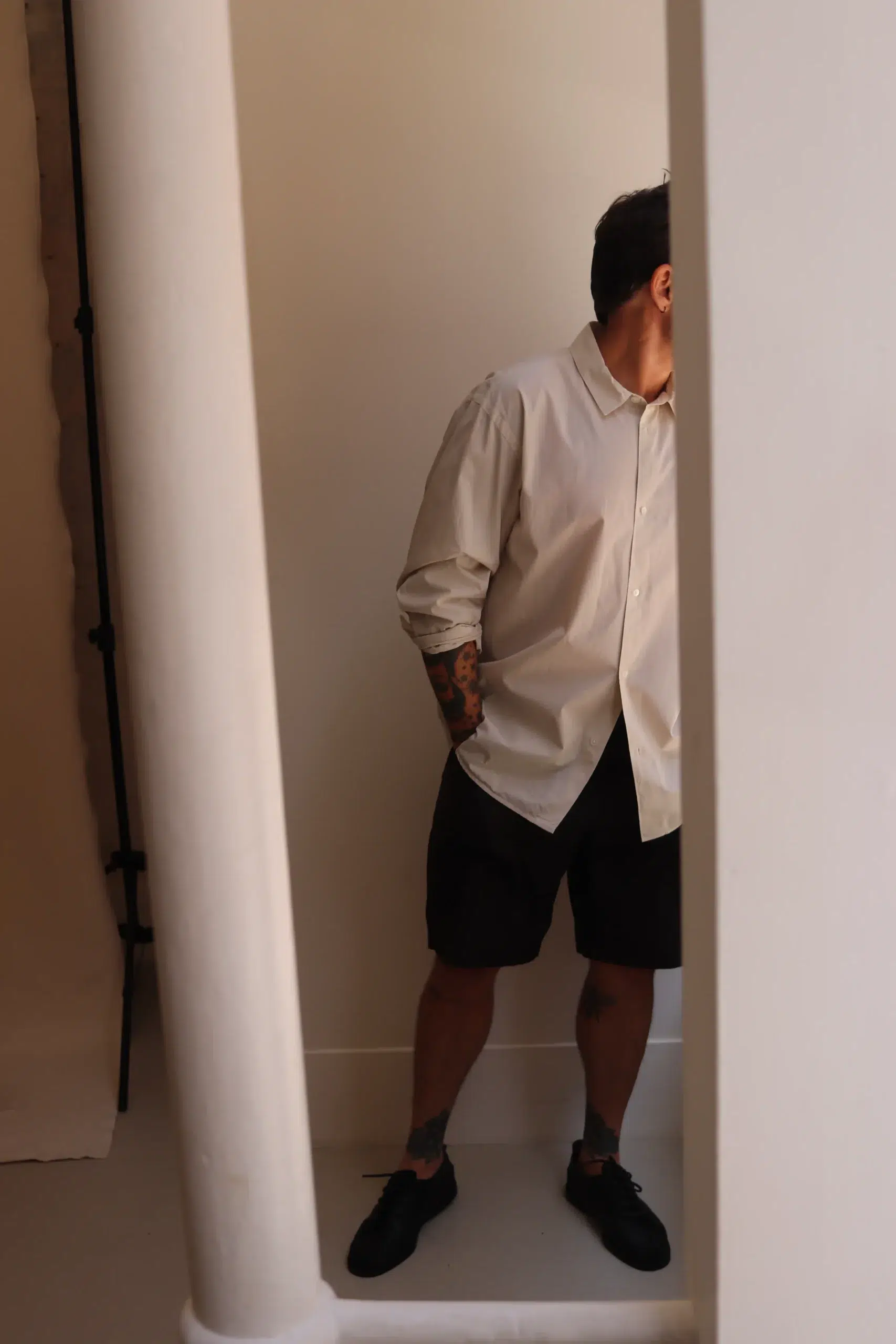 ATON - MEN OVERSIZED SHIRT BLAGLM0401 - BEIGE
