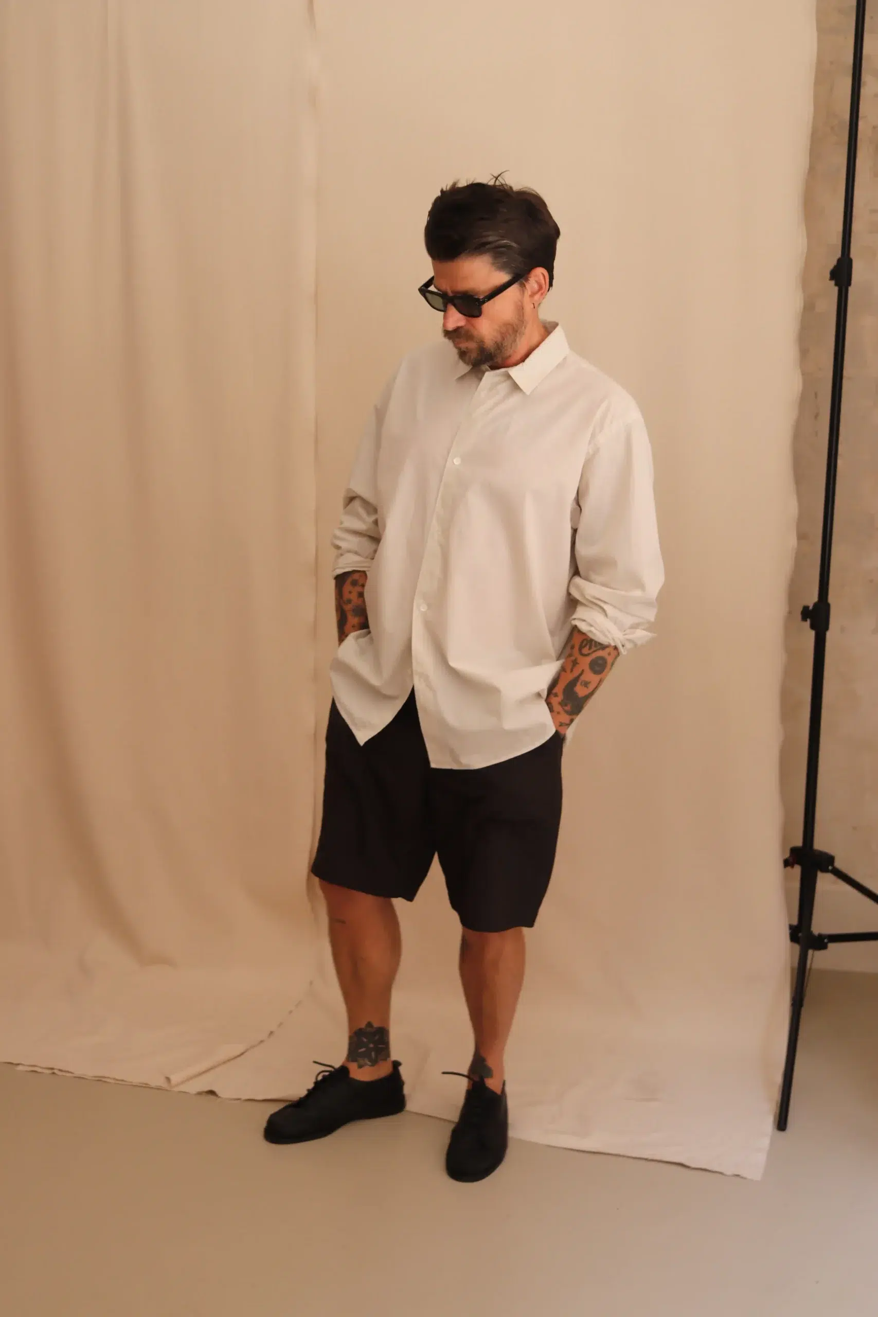 ATON - MEN OVERSIZED SHIRT BLAGLM0401 - BEIGE