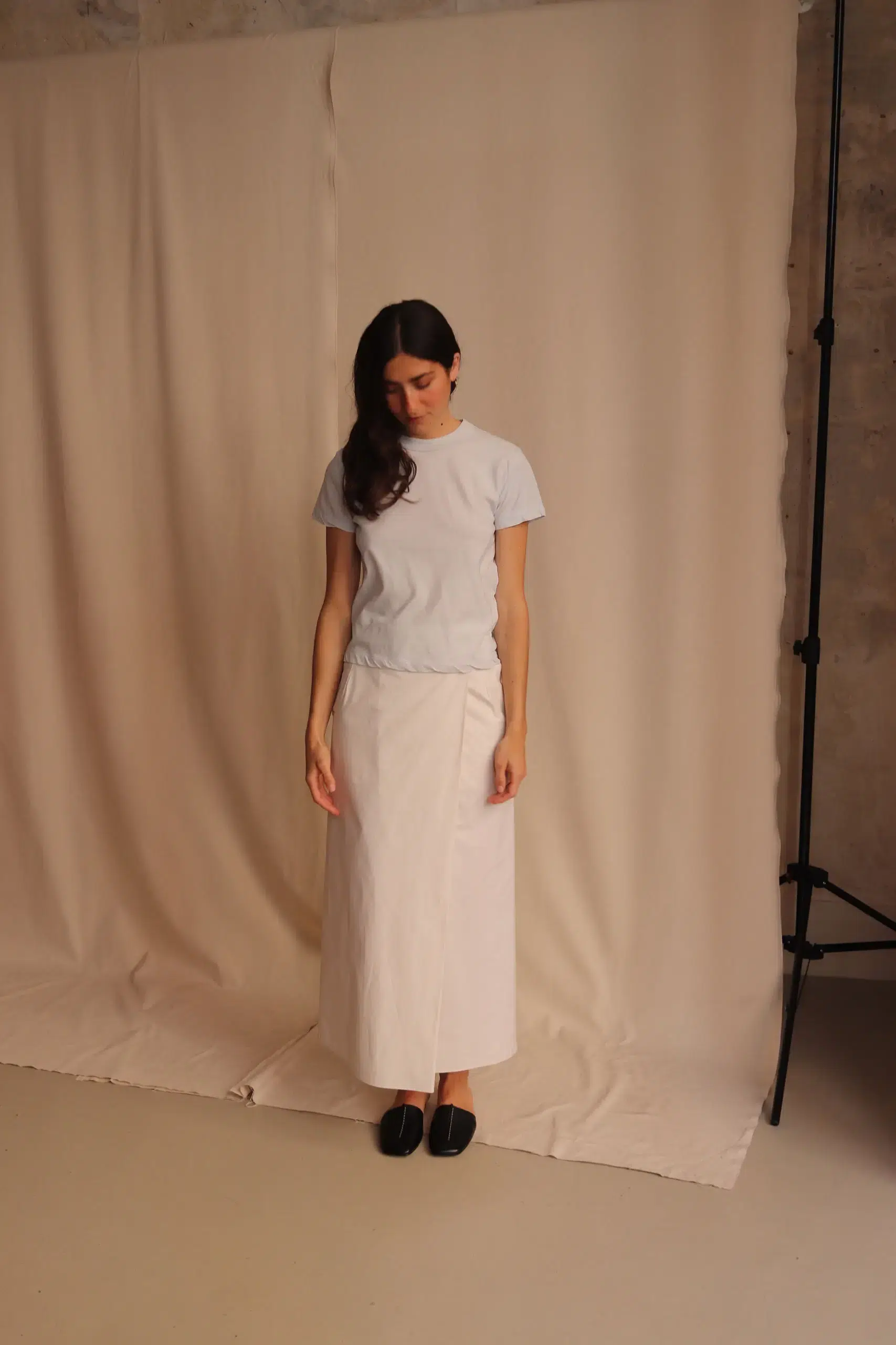 ATON - WRAP SKIRT SKAGLM0304 - WARM WHITE