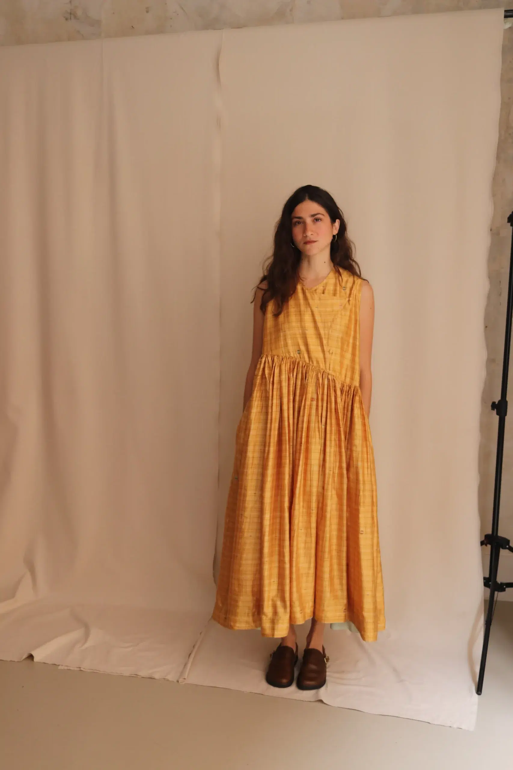 MAKU - MIRA DRESS GS2654 - MUSTARD CHECK