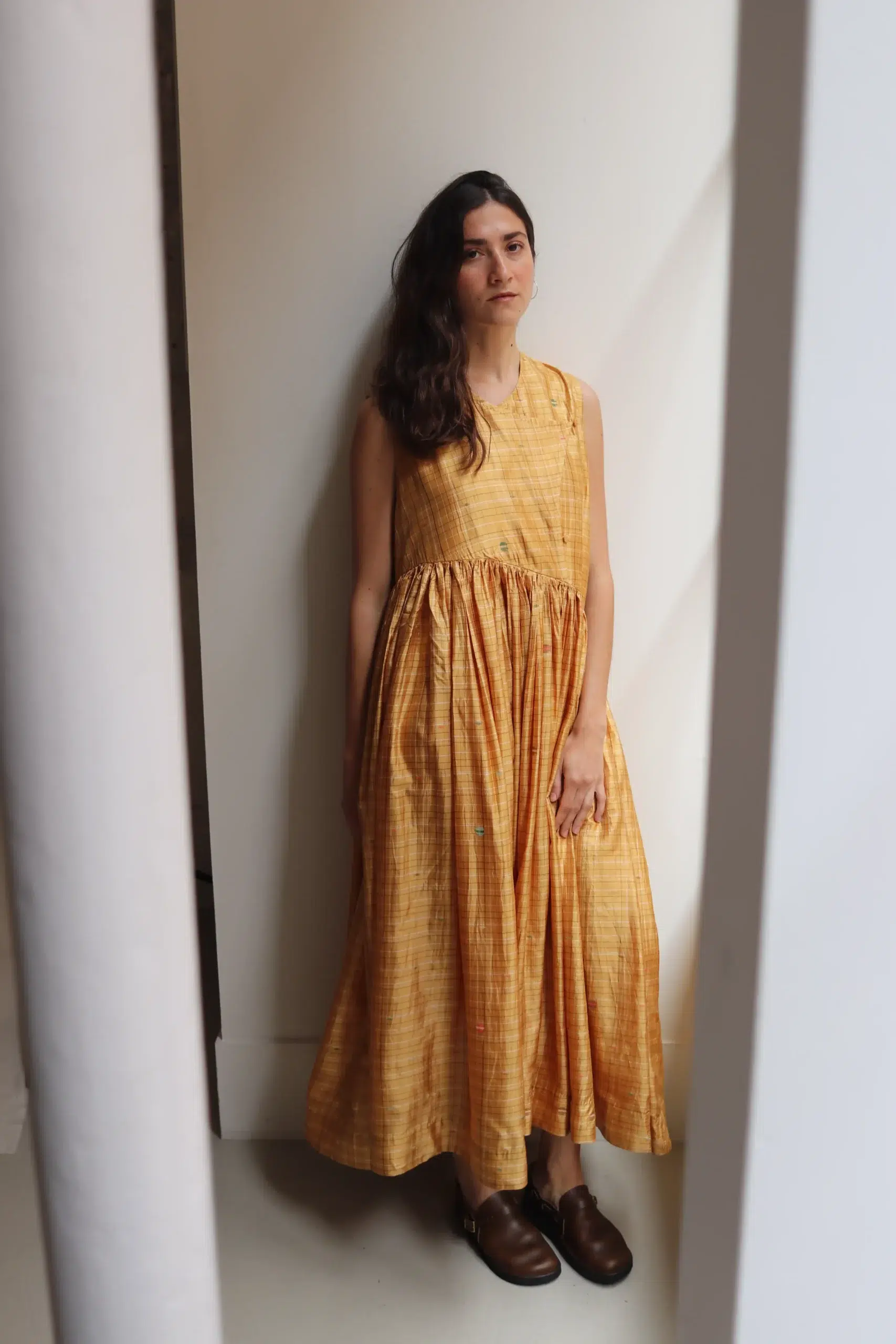 MAKU - MIRA DRESS GS2654 - MUSTARD CHECK