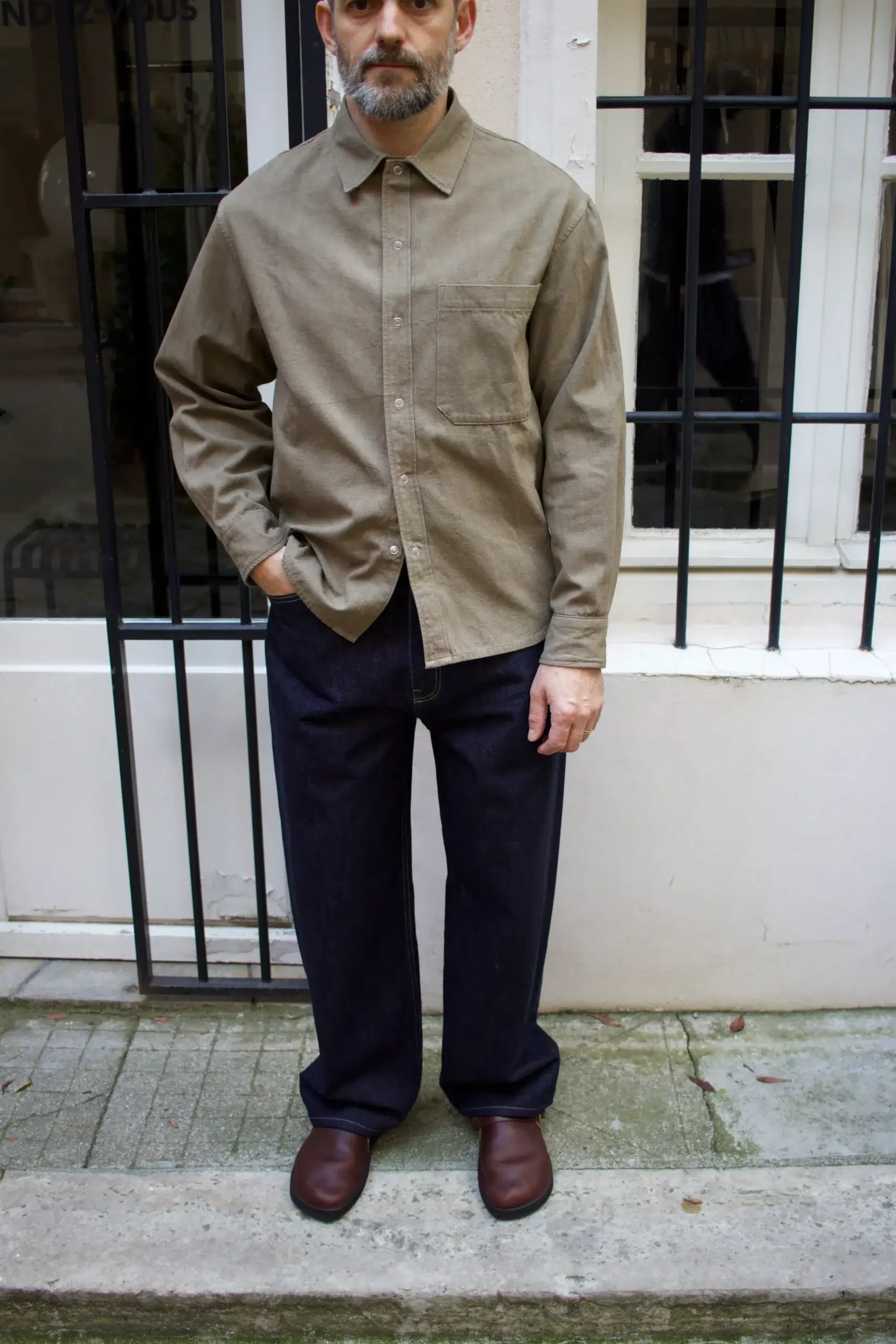BURGAUD - SNAP SHIRT - Overdyed Kraft
