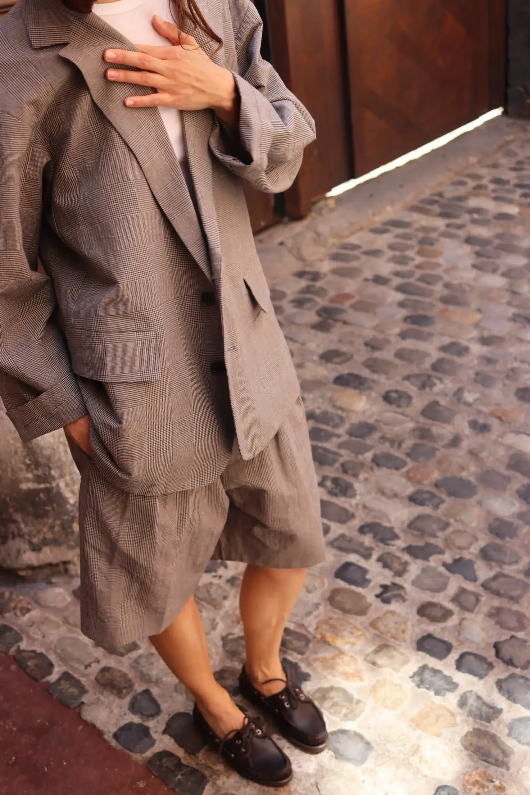 Toujours - Oversize Sack Jacket YM44JJ01 - Natural*Navy