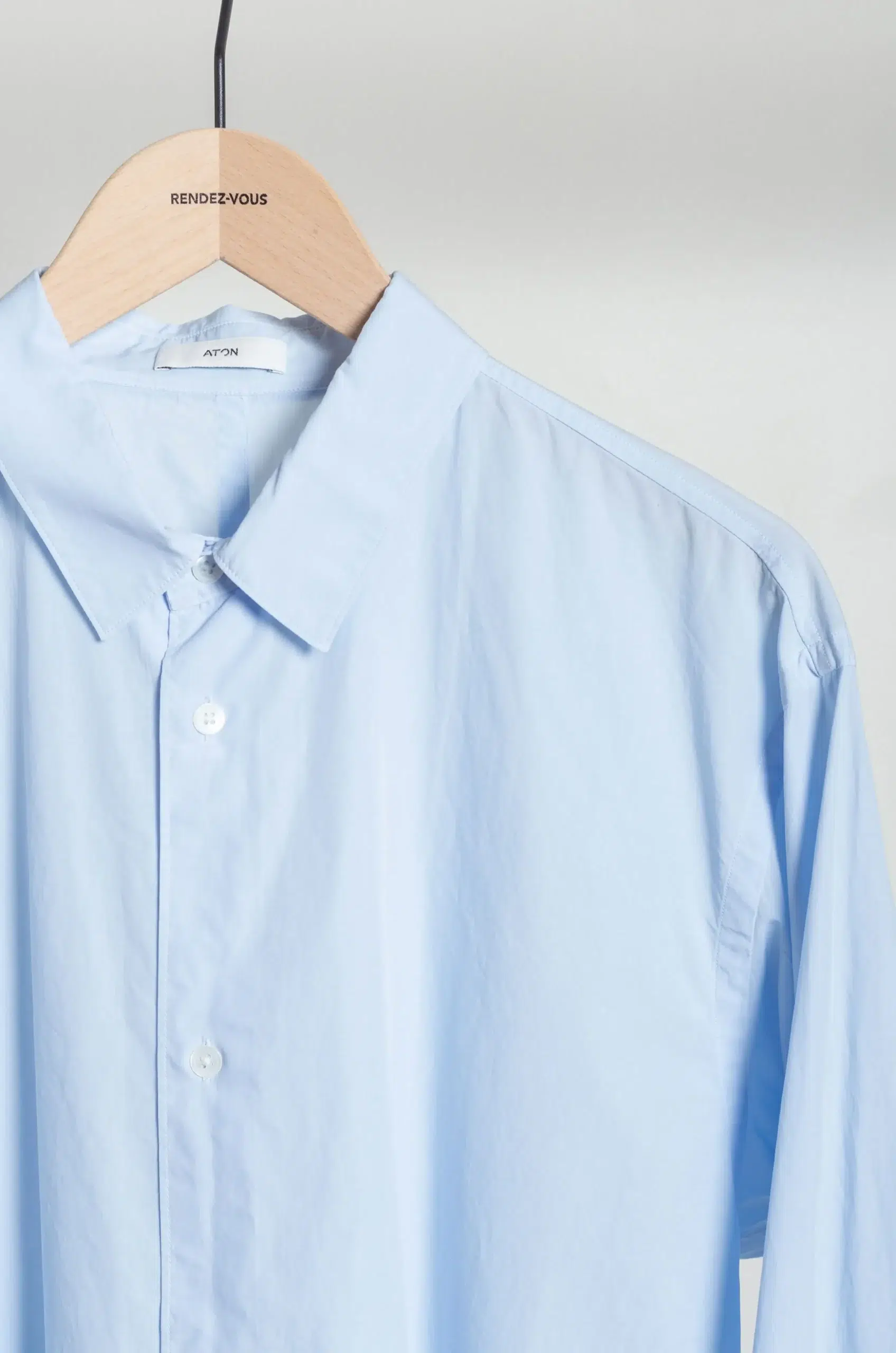 ATON - MEN OVERSIZED SHIRT BLAGLM0401 - SAX