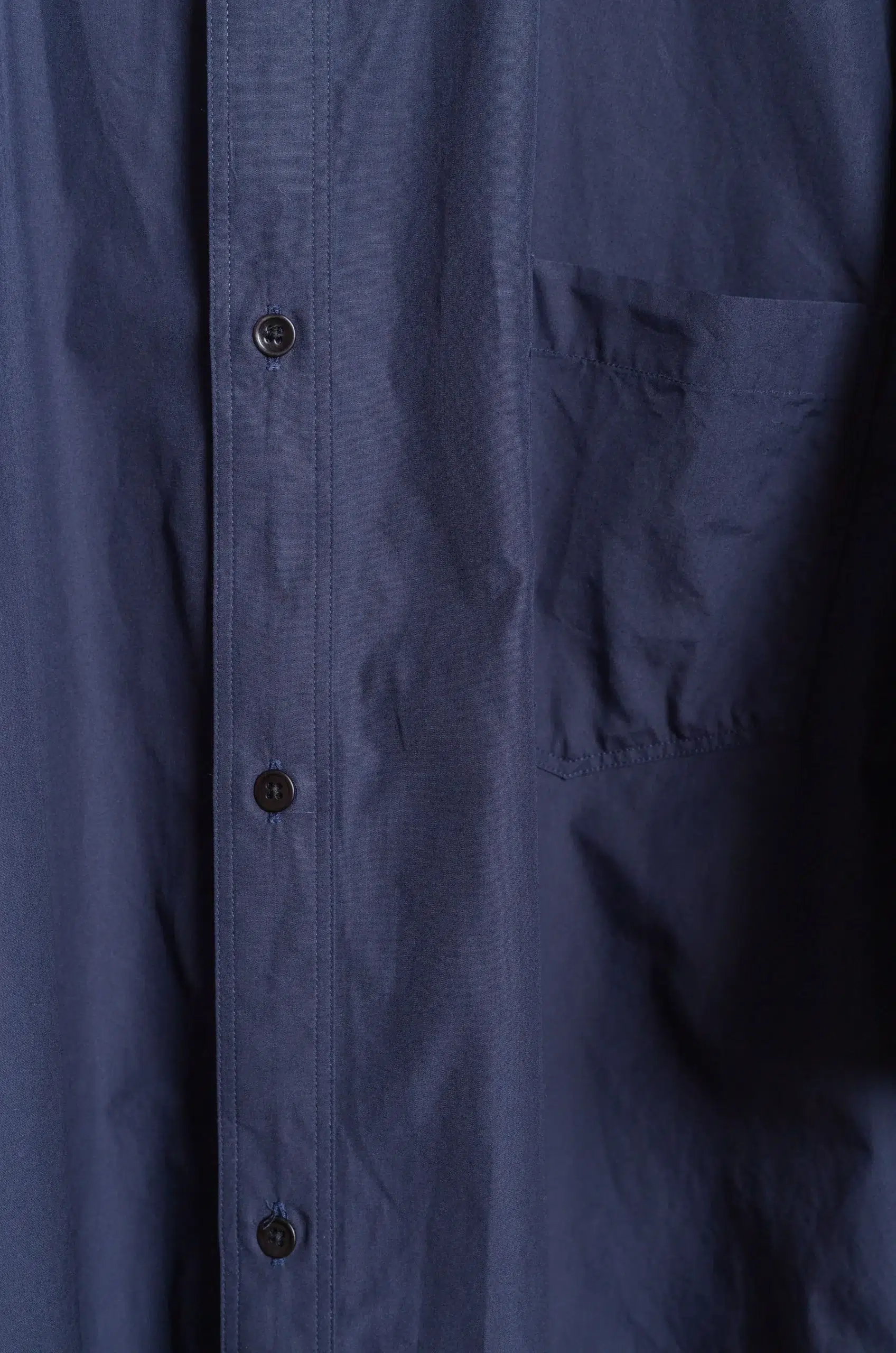 ATON - MEN SUVIN BROAD WASHED HALF SLEEVE SHIRT BLAGLM0400 - NAVY