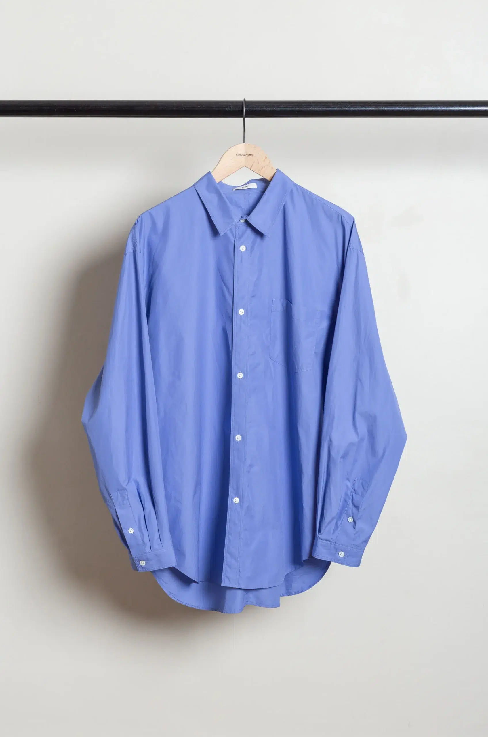 ATON - SUVIN BROAD STANDARD SHIRT BLAGLM0005 - SAX