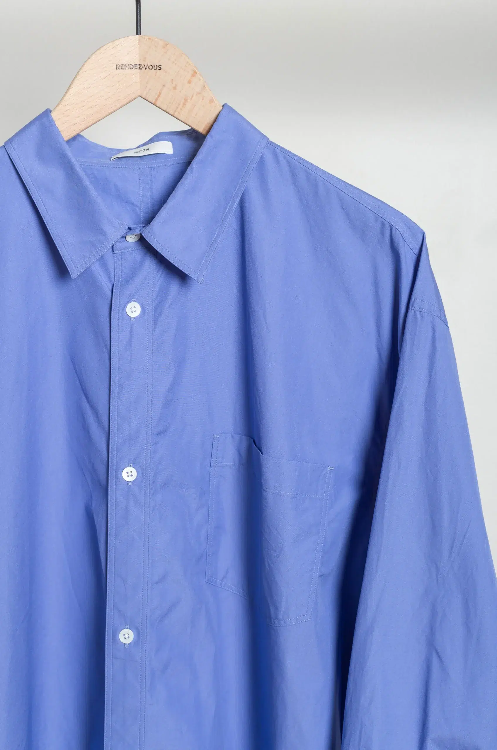 ATON - SUVIN BROAD STANDARD SHIRT BLAGLM0005 - SAX