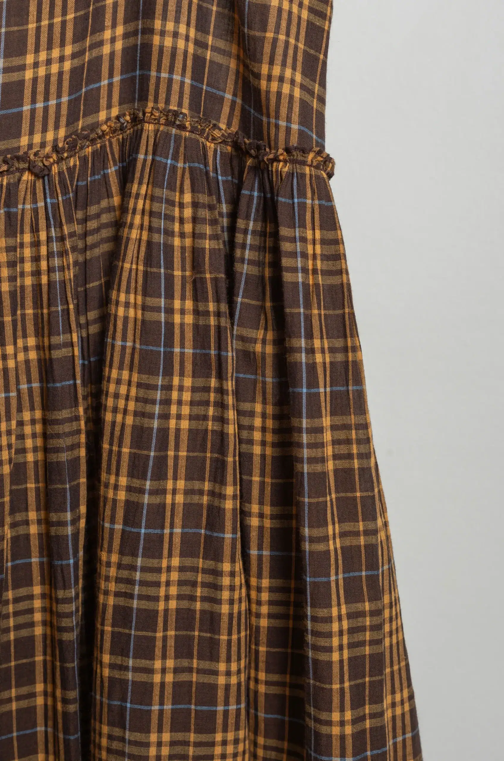 MAKU - GATHERED SLIP DRESS GS2613 - Yellow Check