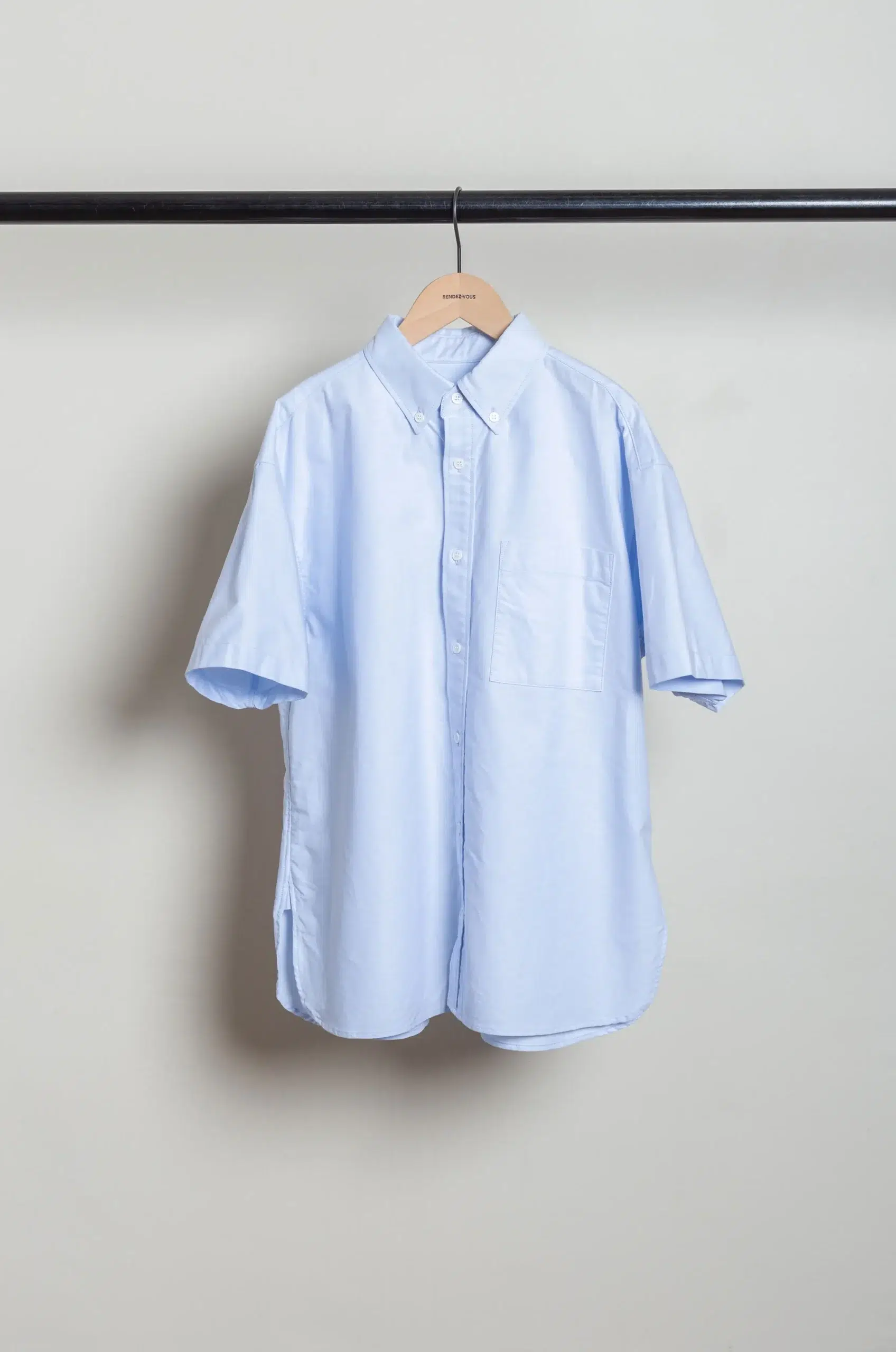 Toujours - Half Sleeve Baggy B.D. Shirt MM44CS02 - Saxe Blue