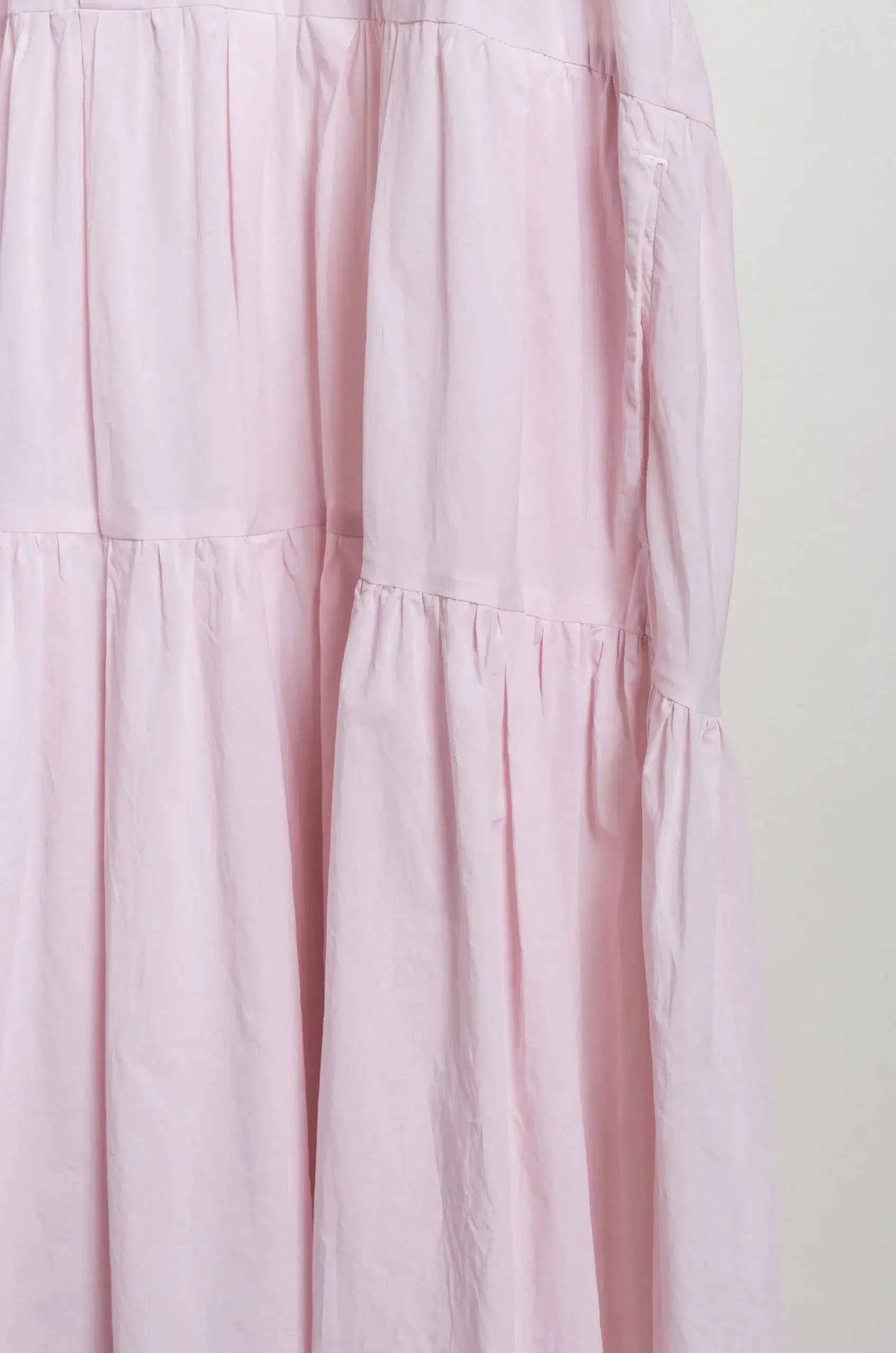 Toujours - Band Sleeve Tiered Shirt Dress MM44MD03 - Smoke Pink