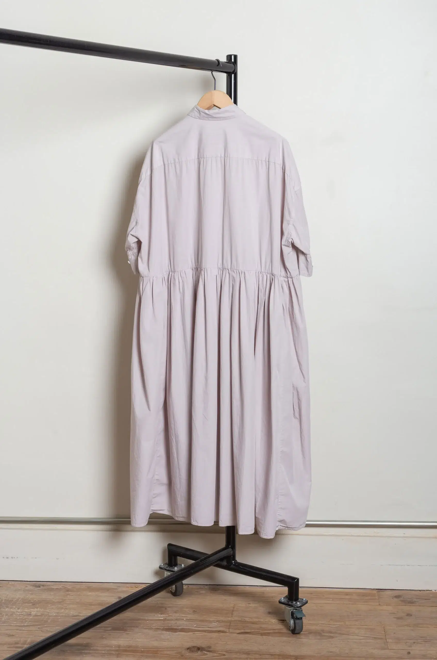 Toujours - Random Pleated Half Sleeve Shirt Dress MM44QD03 - Smoke Lilac