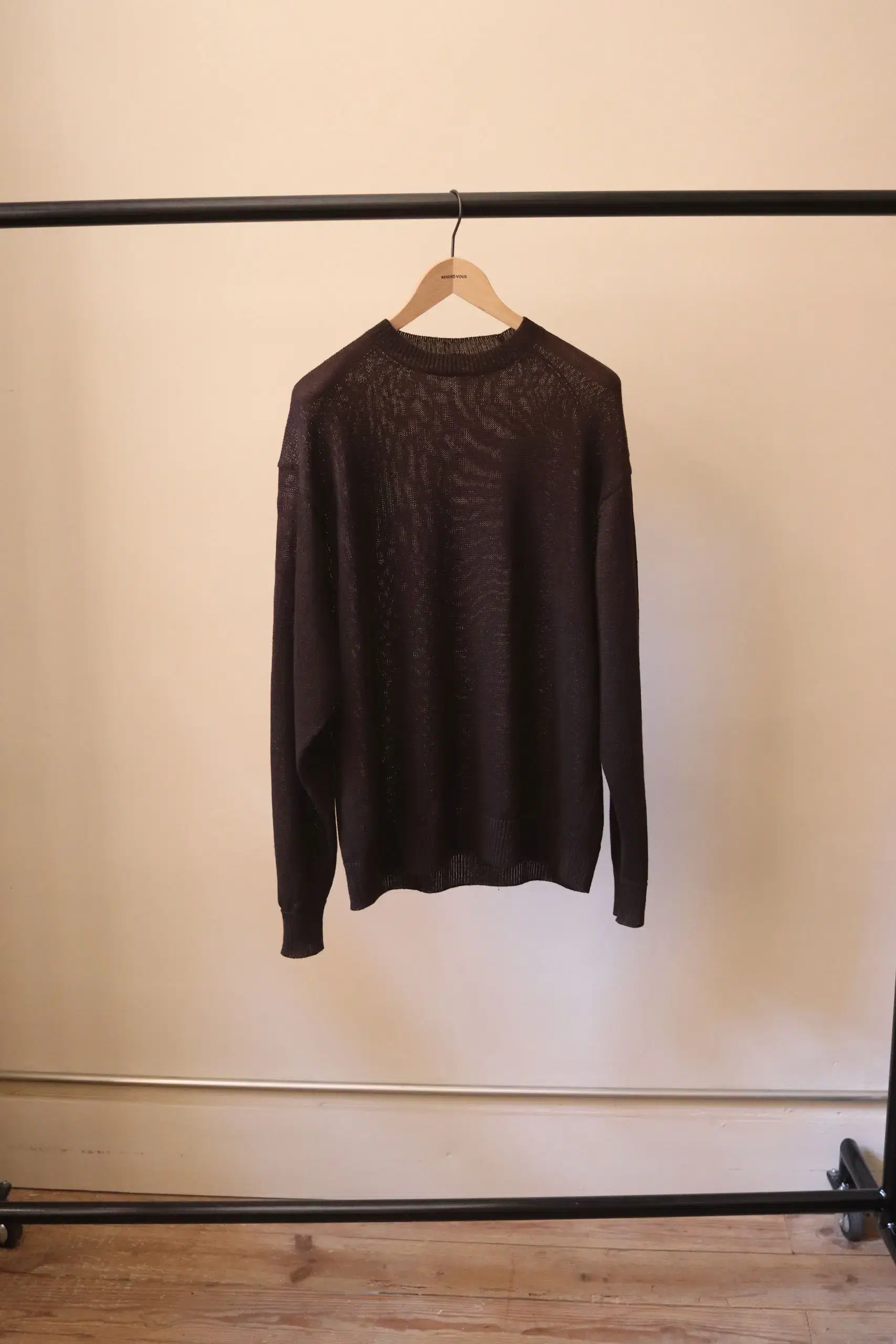 Comoli - Linen Crew-Neck Knit PO D01-06014 - BROWN