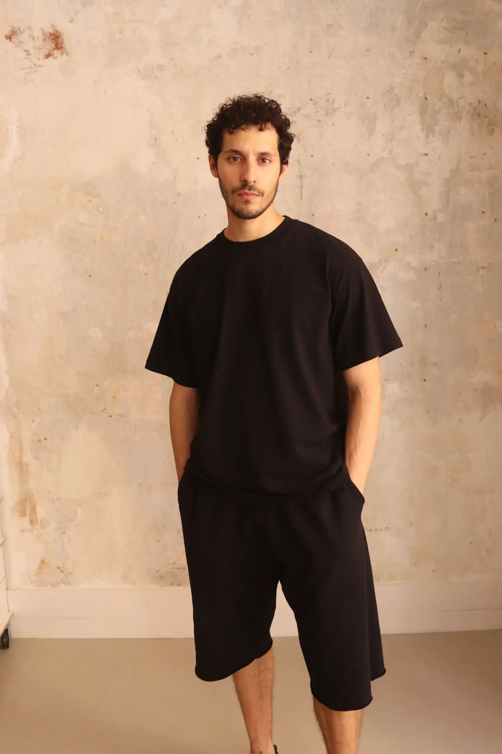 Comoli - LW Cotton Fleece Shorts D01-05020 - BLACK