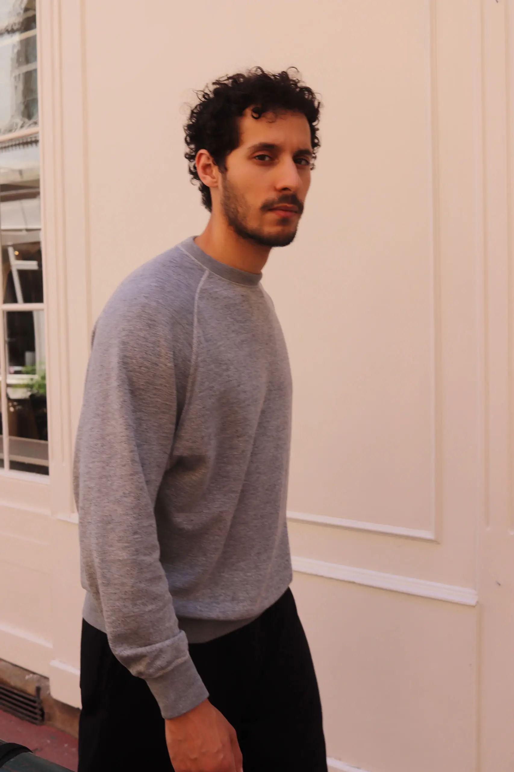 Comoli - Grey Fleece Crew Neck Top D01-05045 - GRAY