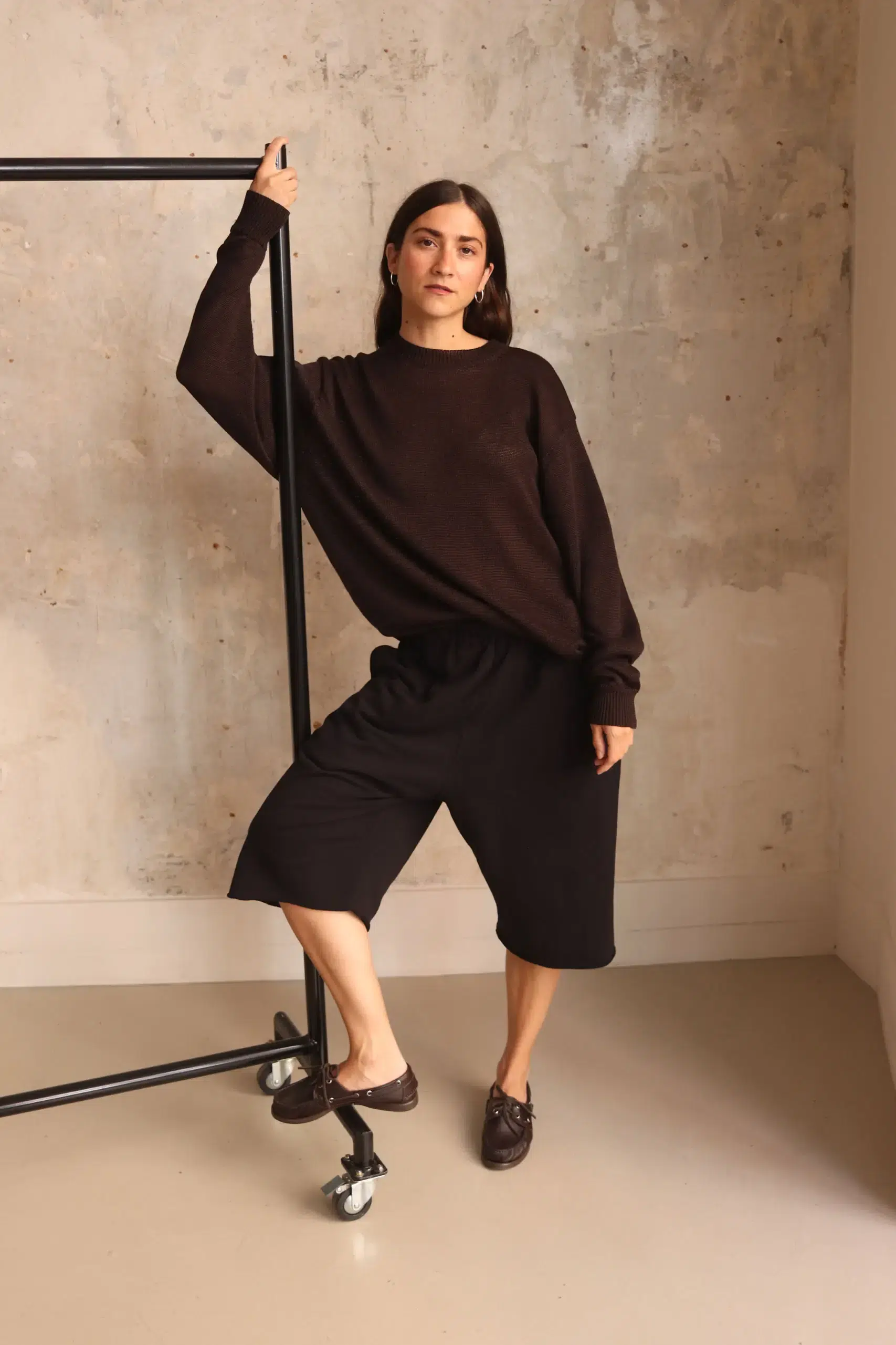 Comoli - Linen Crew-Neck Knit PO D01-06014 - BROWN
