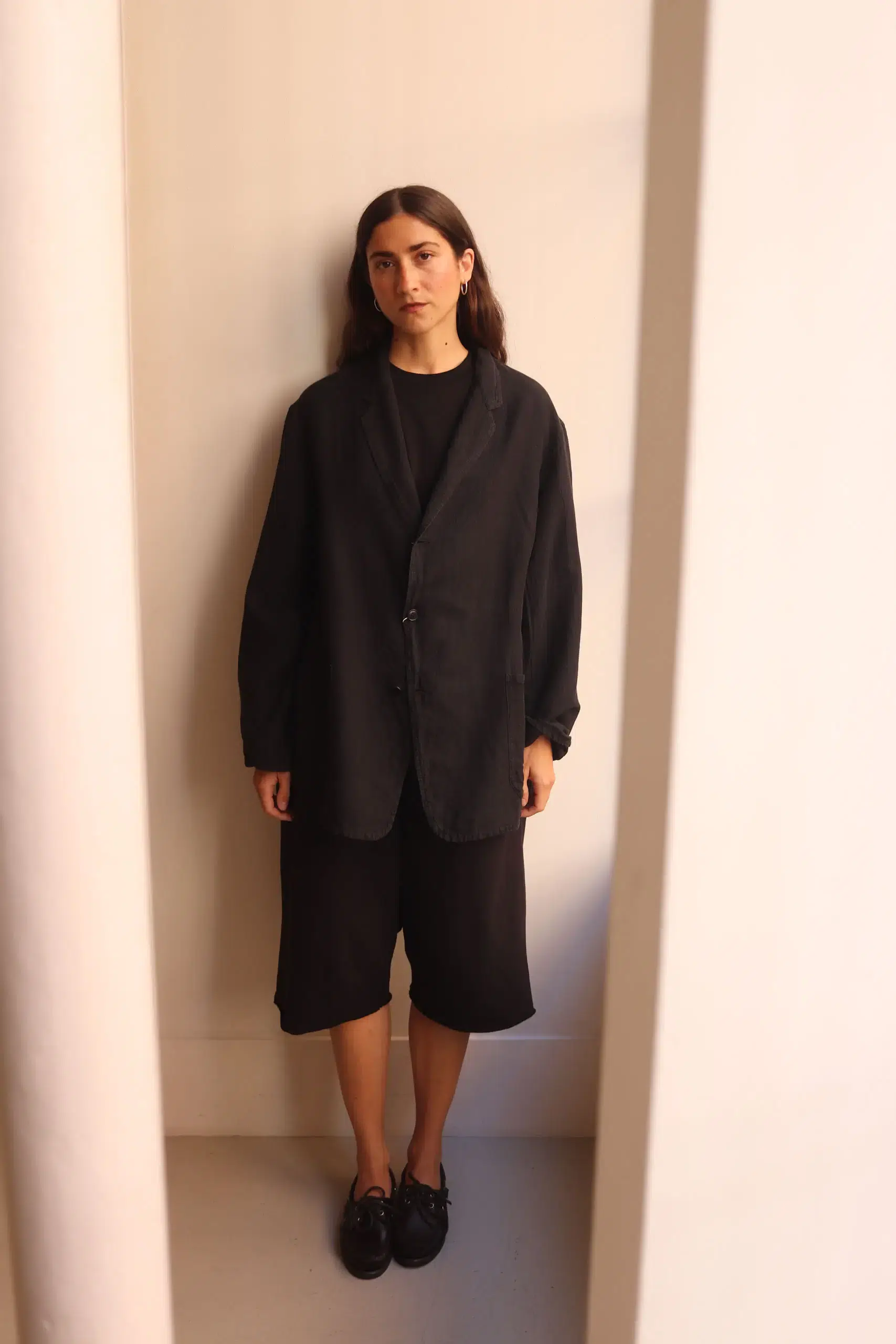 Comoli - Silk Cotton Jacket D01-01022 - FADE BLACK