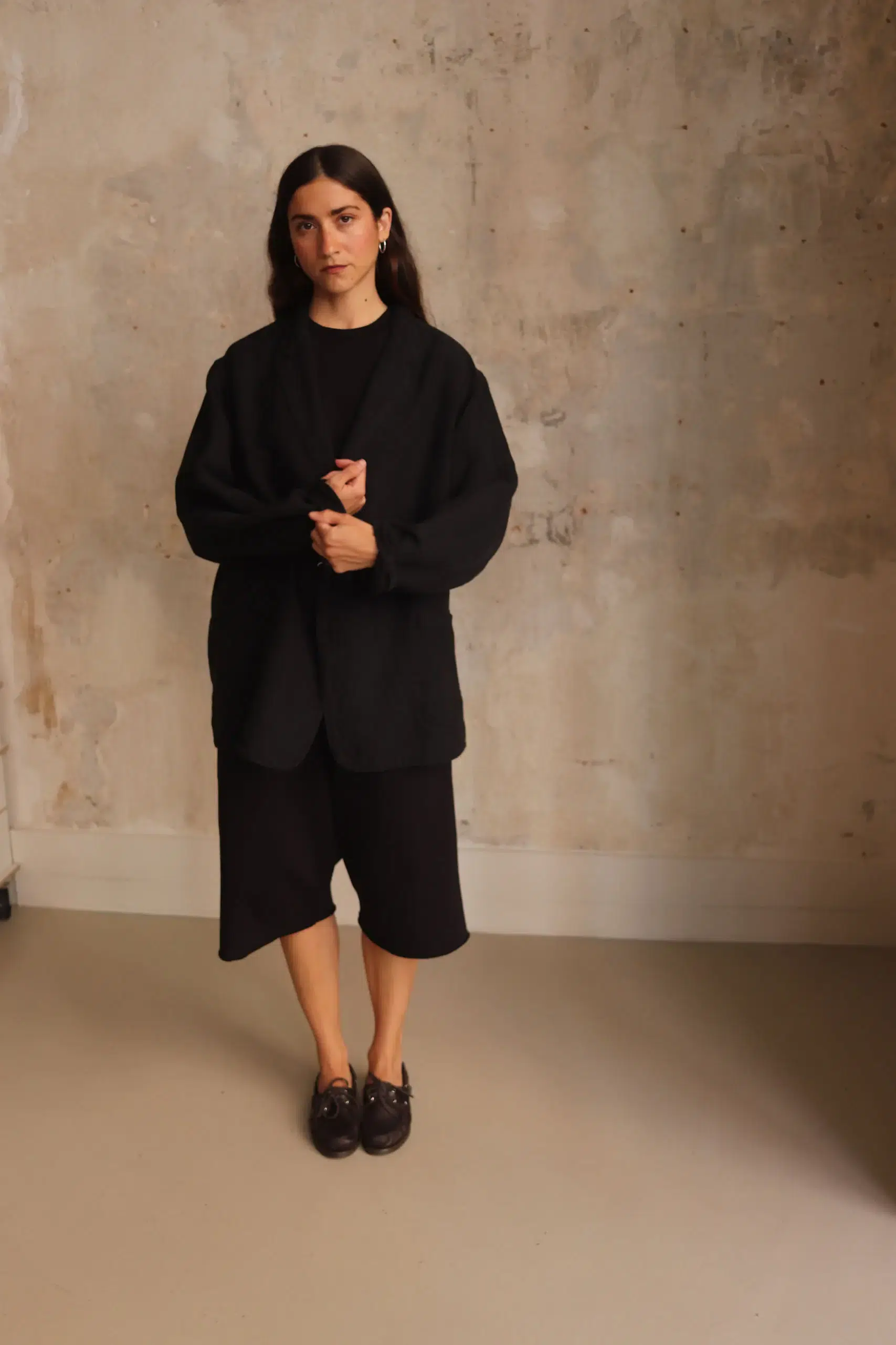 Comoli - LW Cotton Fleece Shorts D01-05020 - BLACK