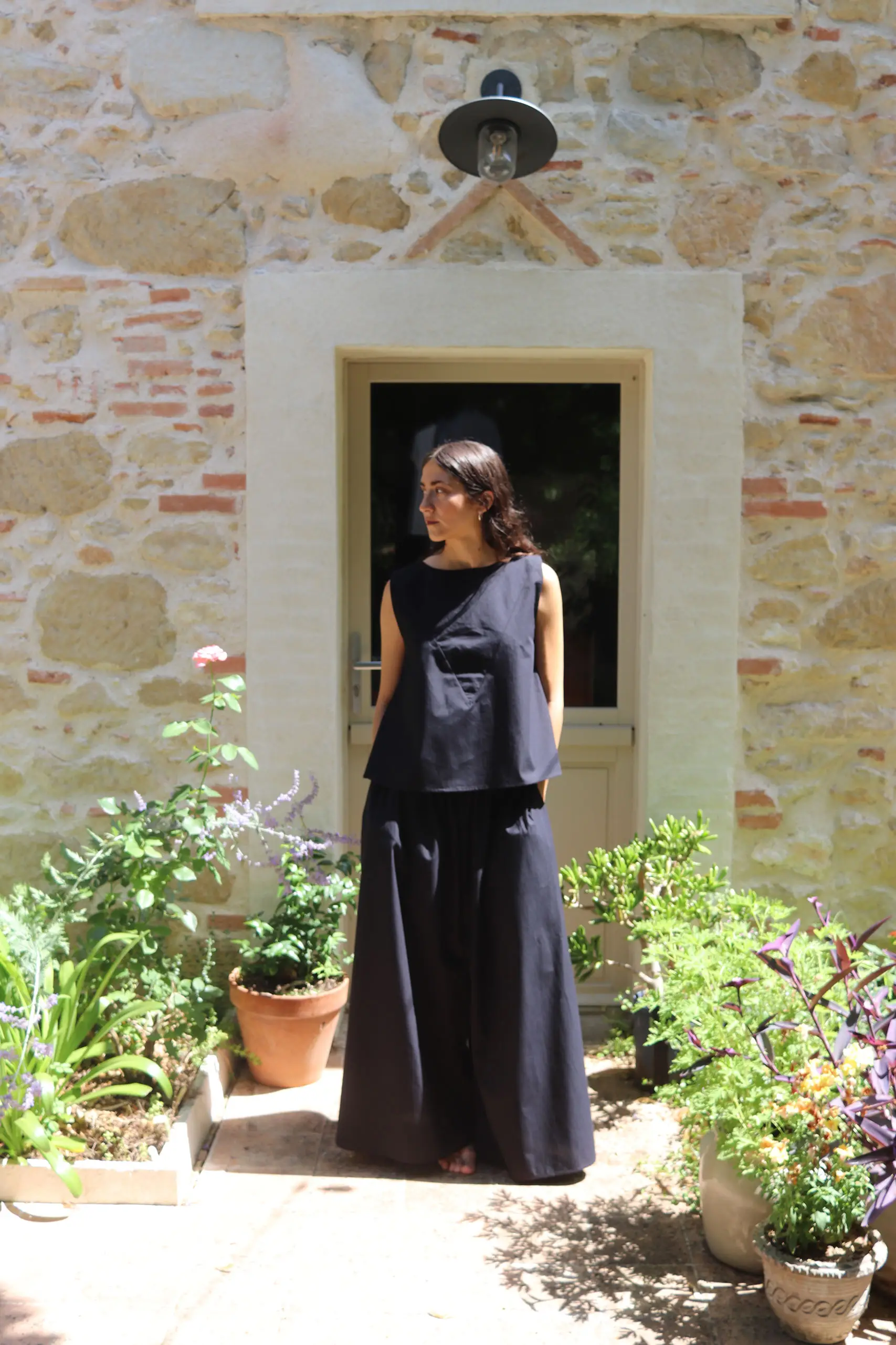 BASERANGE - CABLE PANTS - BLACK