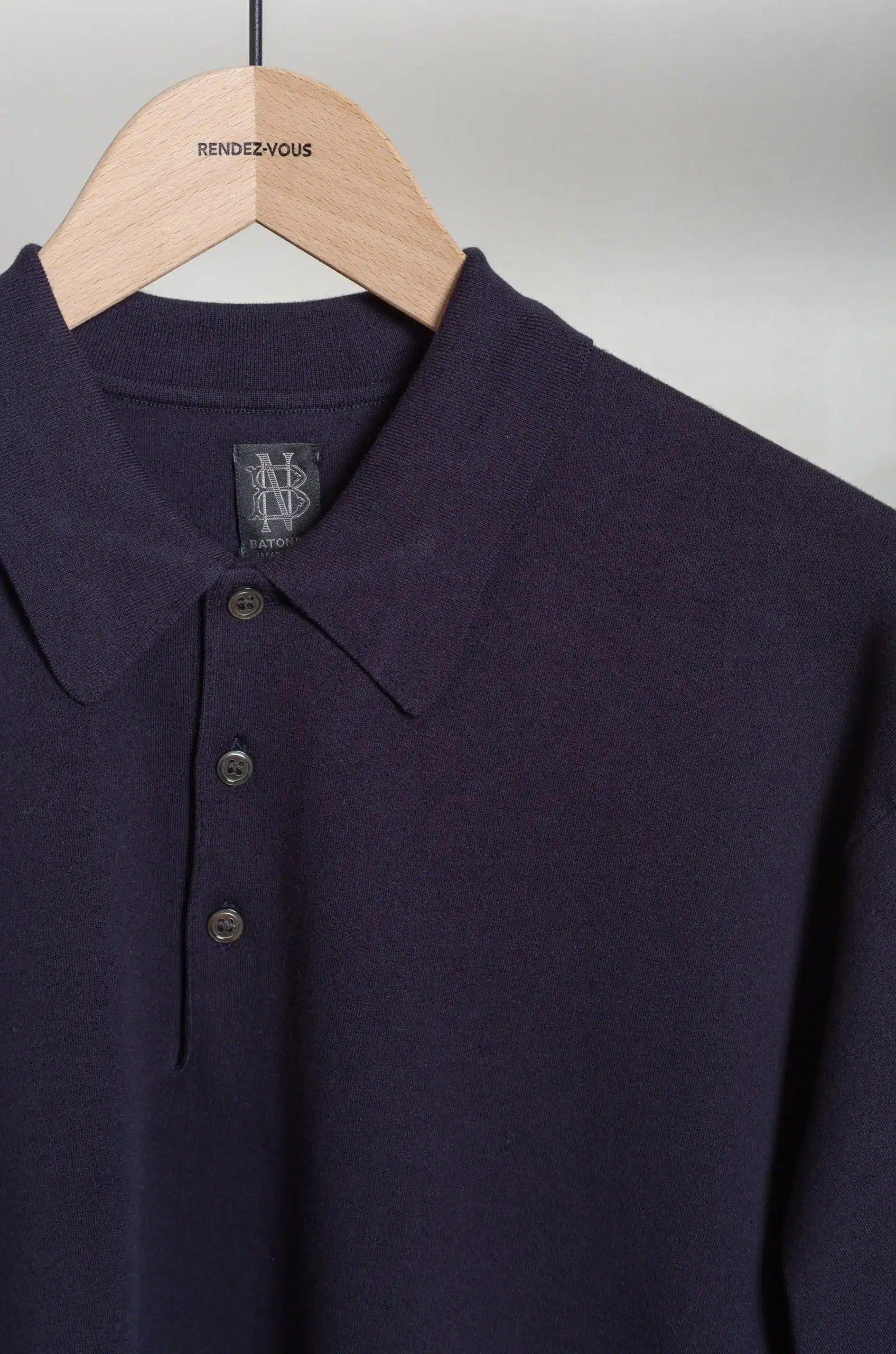 Batoner - 32G SMOOTH KNIT POLO S/S BN-SE-004 - NAVY