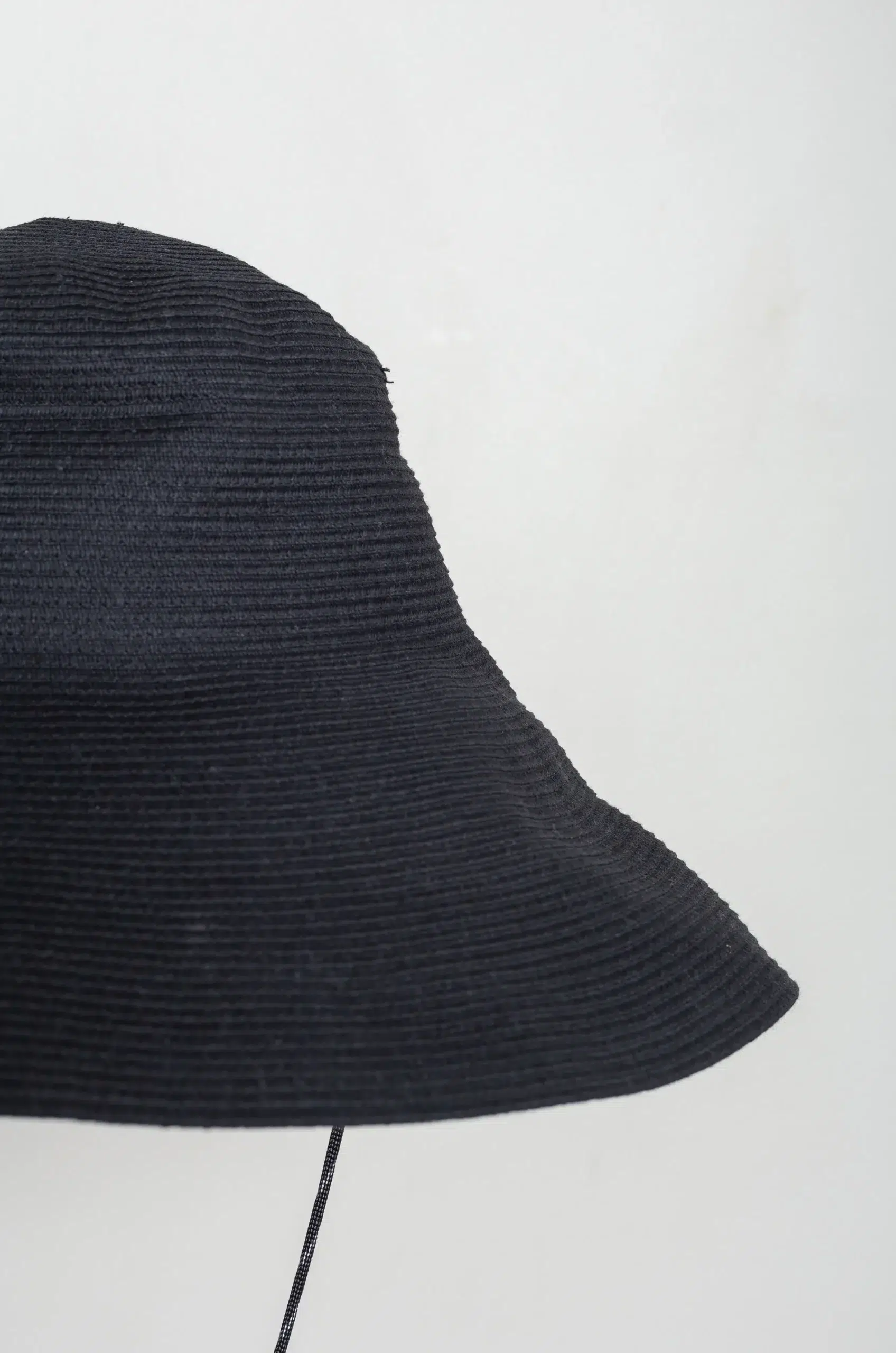 Câbleami - ORGANIC COTTON BRAID CAPELINE WIDE BRIM - BLACK