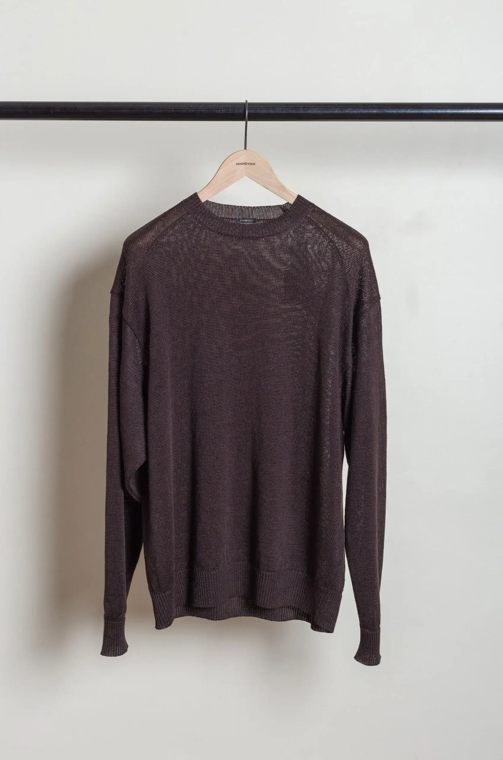 Comoli - Linen Crew-Neck Knit PO D01-06014 - BROWN