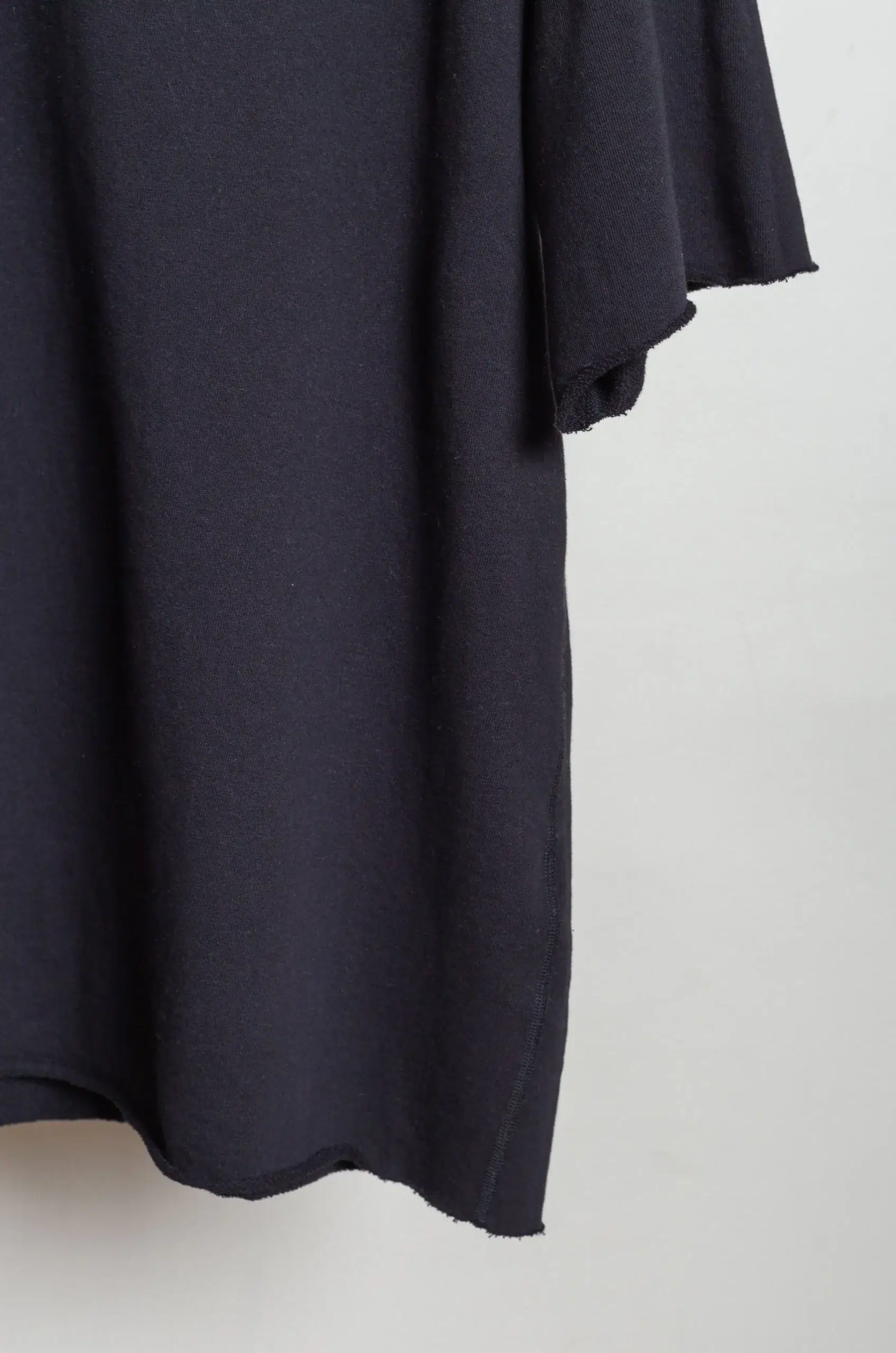 Comoli - LW Cotton Fleece Short-Sleeve Crew Neck Top D01-05019 - BLACK