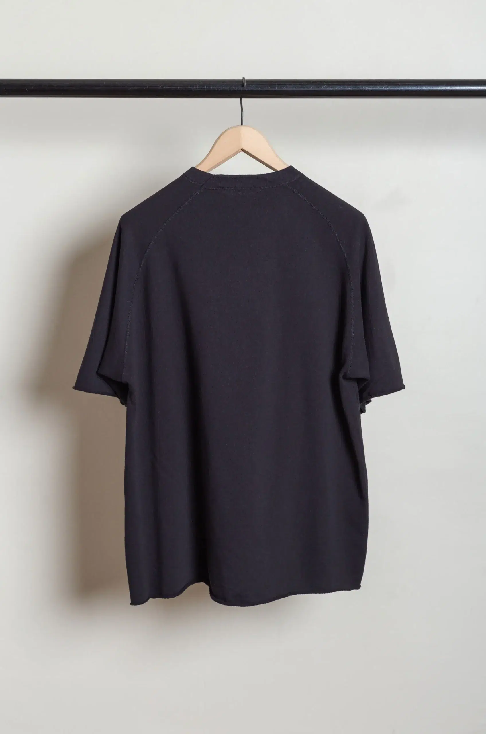 Comoli - LW Cotton Fleece Short-Sleeve Crew Neck Top D01-05019 - BLACK
