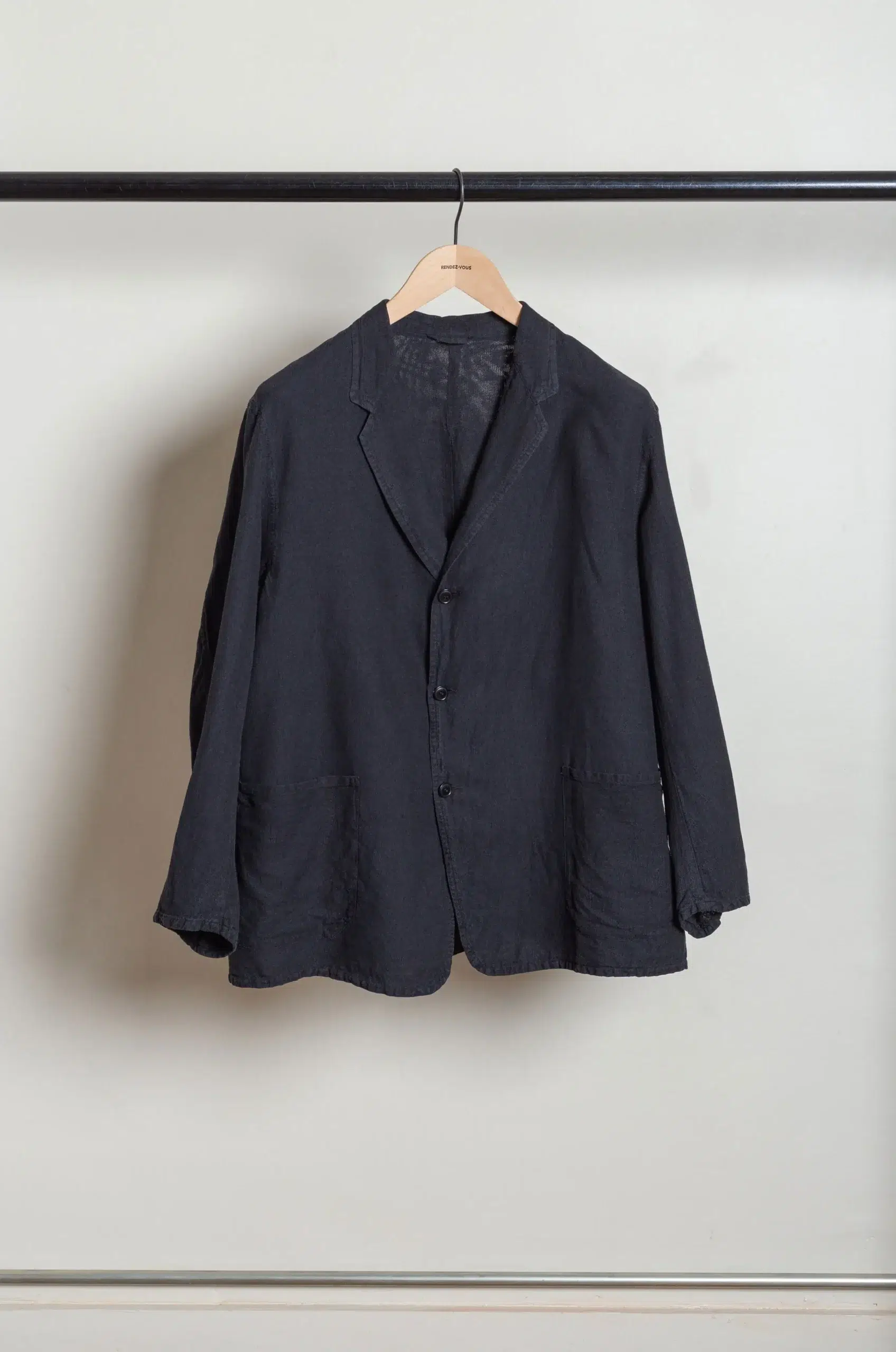 Comoli - Silk Cotton Jacket D01-01022 - FADE BLACK