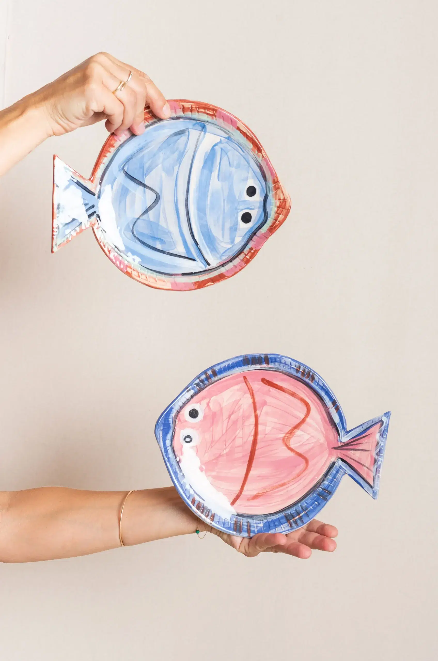 HOMERE - ASSIETTE DESSERT POISSON DÉCOUPÉ - BLEU