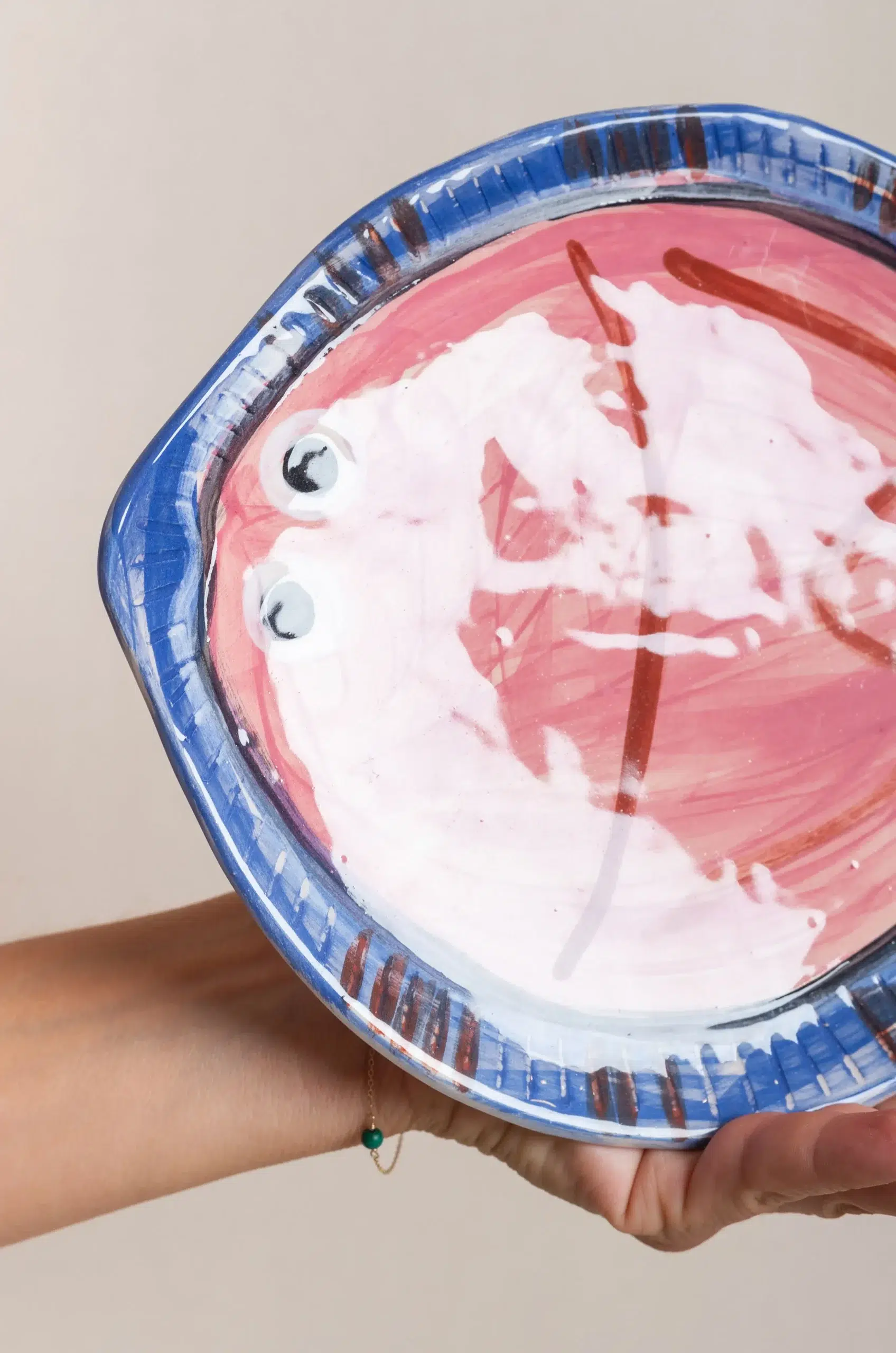 HOMERE - ASSIETTE DESSERT POISSON DÉCOUPÉ - ROSE