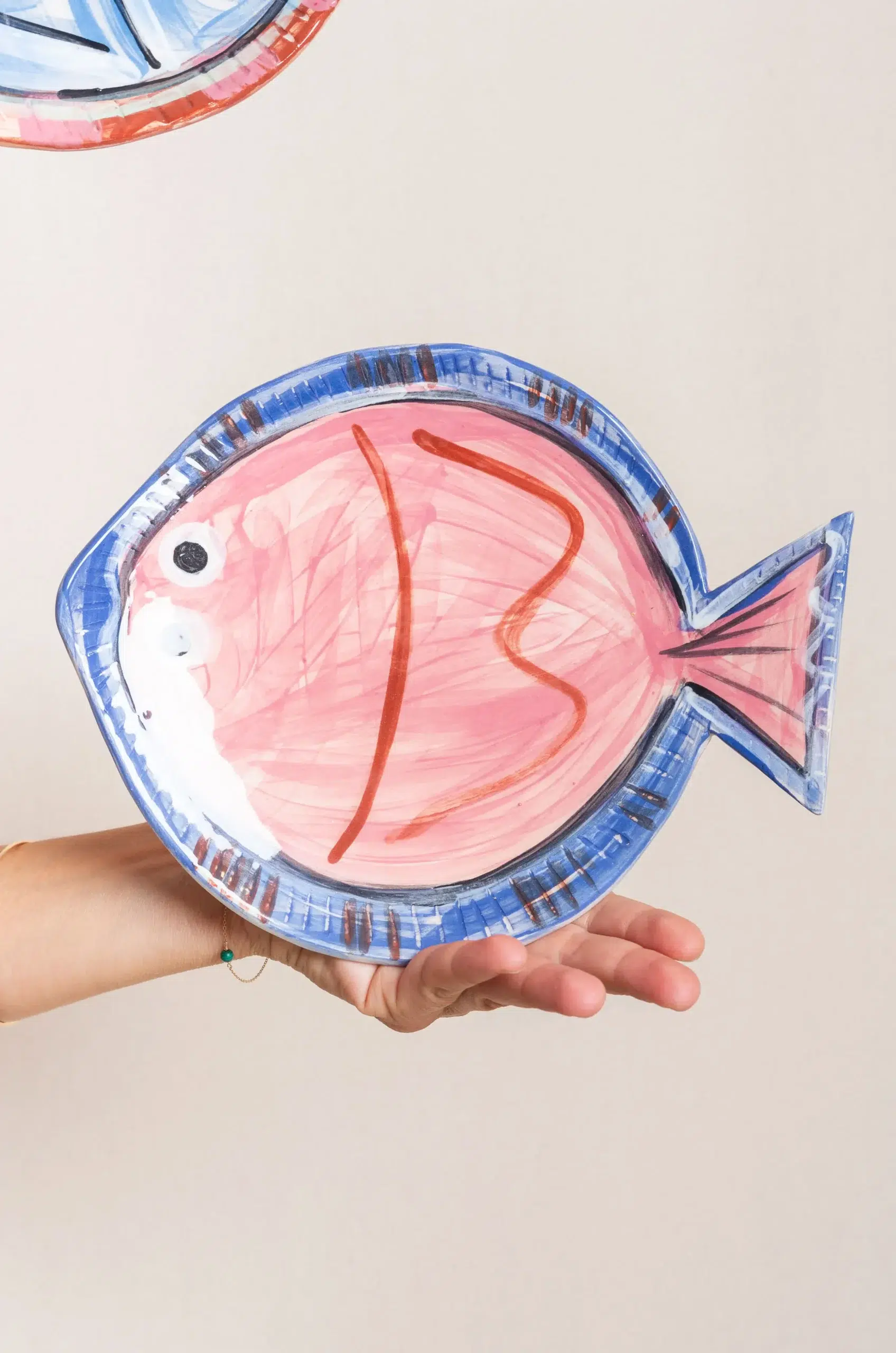 HOMERE - ASSIETTE DESSERT POISSON DÉCOUPÉ - ROSE