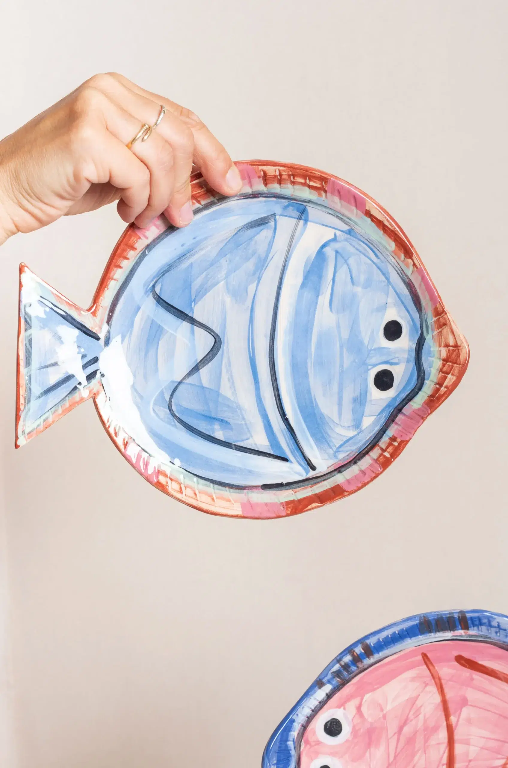 HOMERE - ASSIETTE DESSERT POISSON DÉCOUPÉ - BLEU