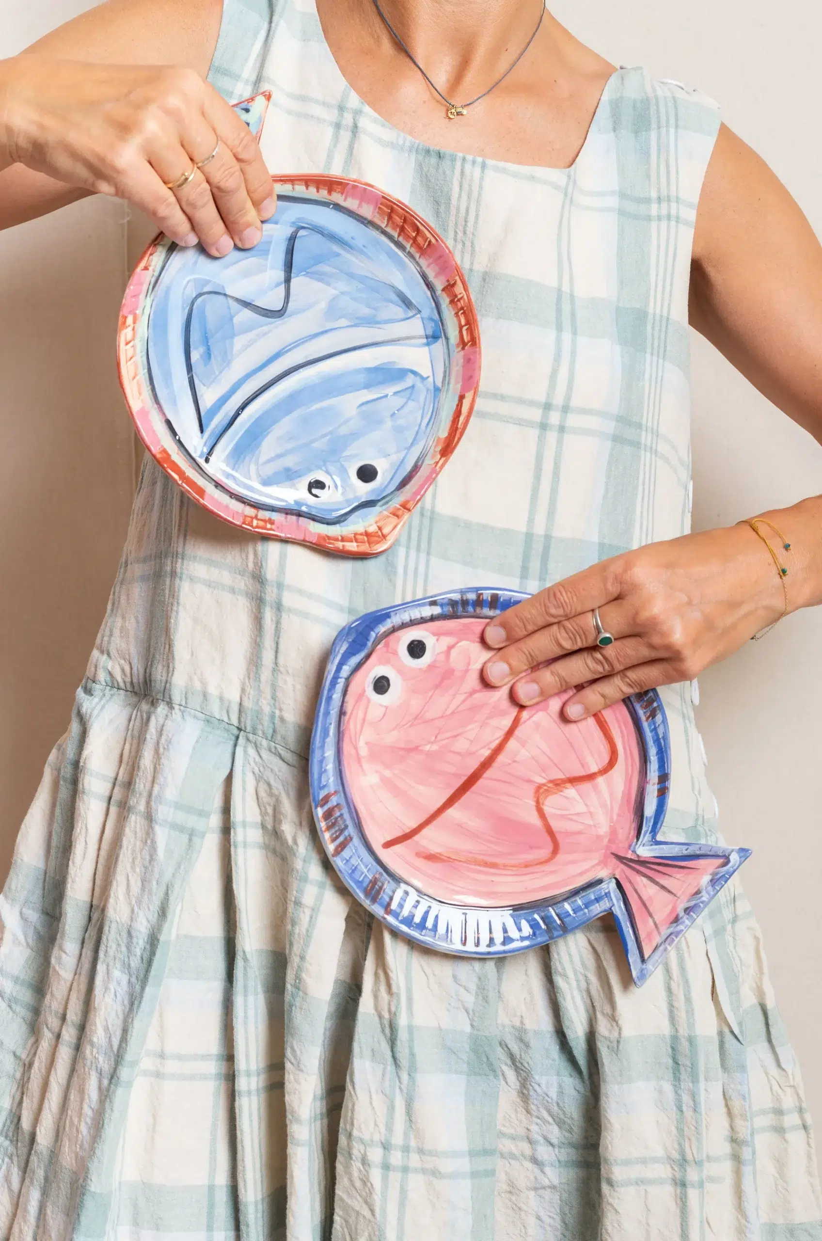 HOMERE - ASSIETTE DESSERT POISSON DÉCOUPÉ - ROSE