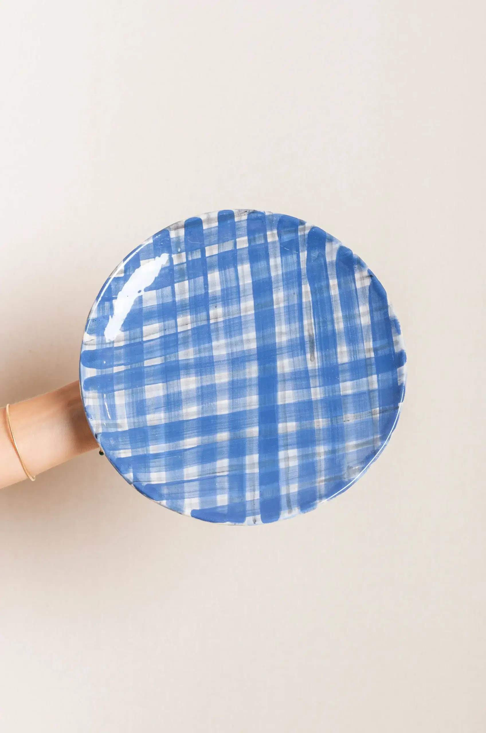 HOMERE - ASSIETTE PLATE ODIKOS - BLEU DAMIER