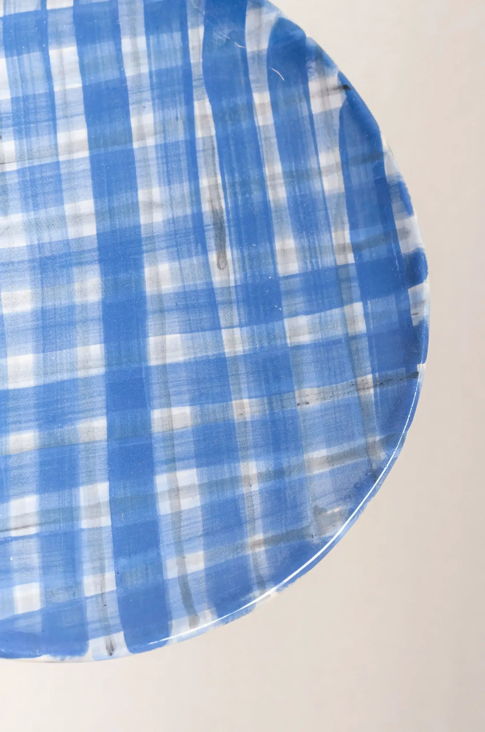 HOMERE - ASSIETTE PLATE ODIKOS - BLEU DAMIER