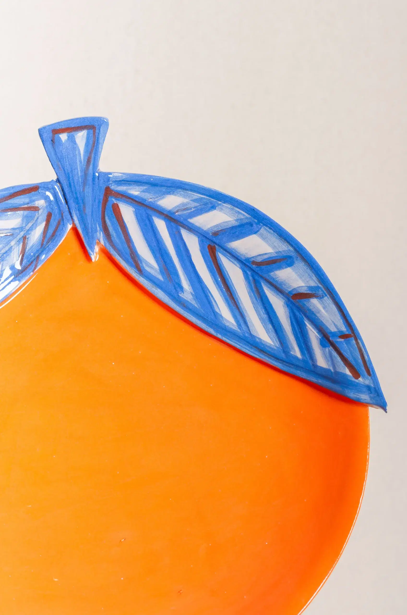 HOMERE - ASSIETTE DESSERT RELIEF - ORANGE ET BLEU