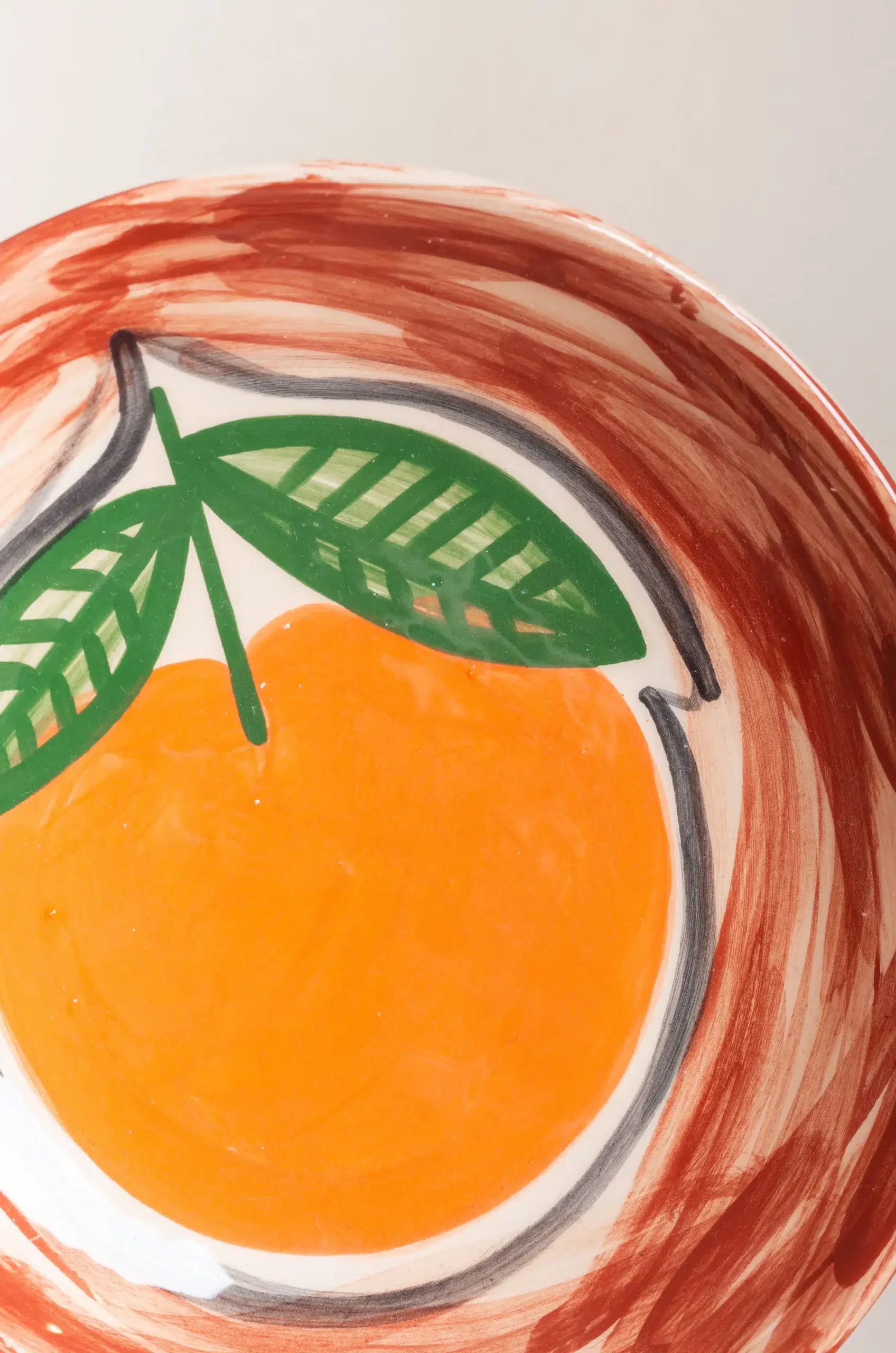HOMERE - ASSIETTE CREUSE - ORANGE FEUILLES VERTES