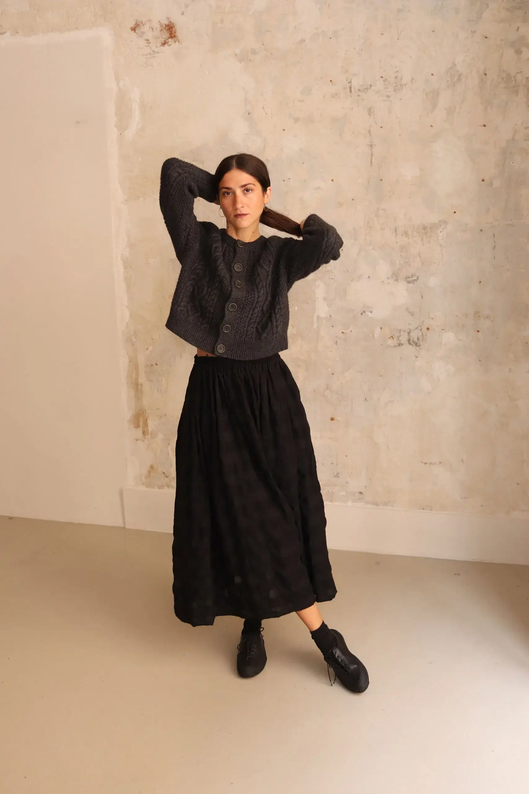 Sono - SKYE SKIRT 8021 - BLACK ON BLACK