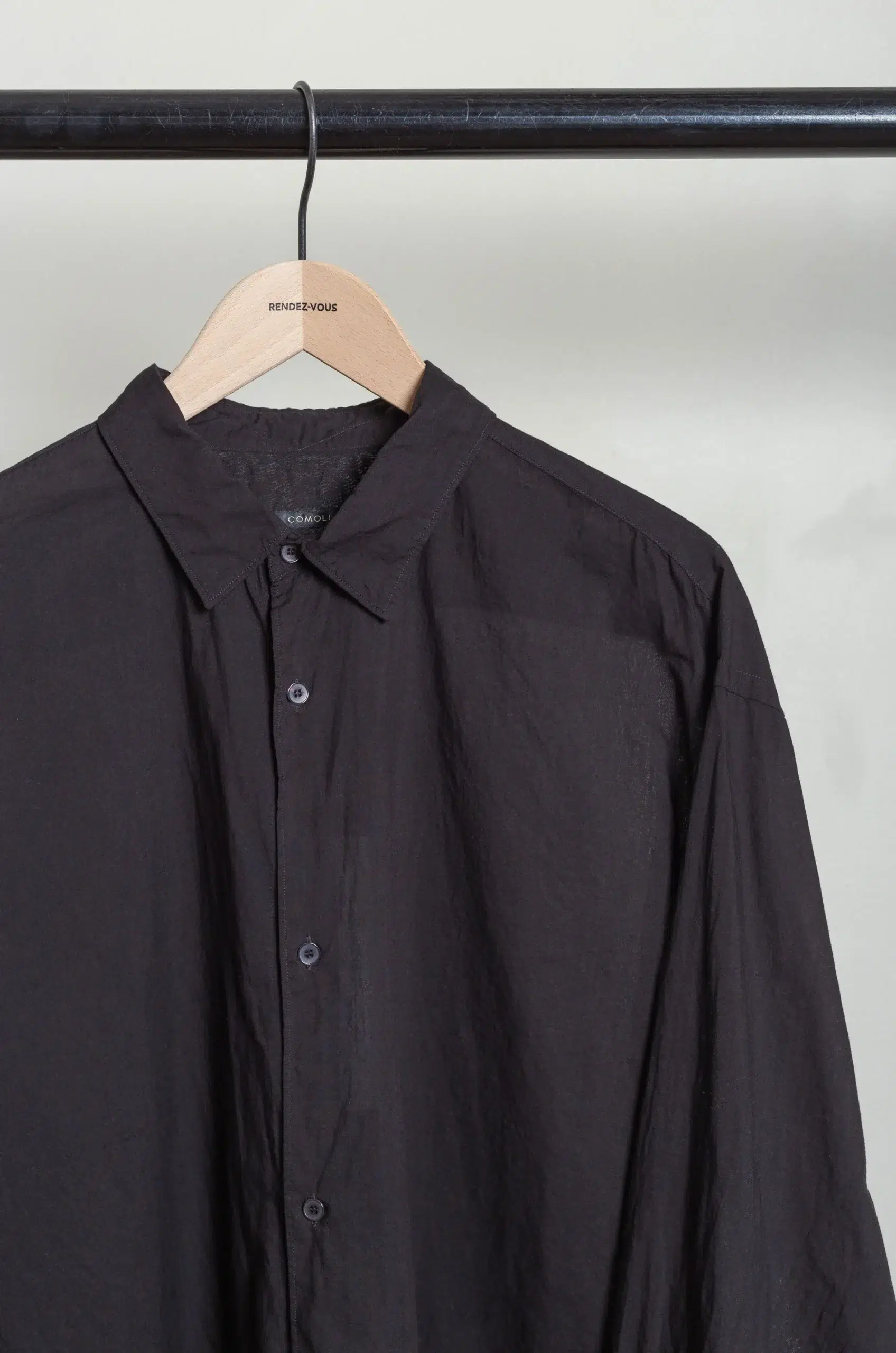 Comoli - KHADI Cotton COMOLI Shirt D01-02010 - BLACK